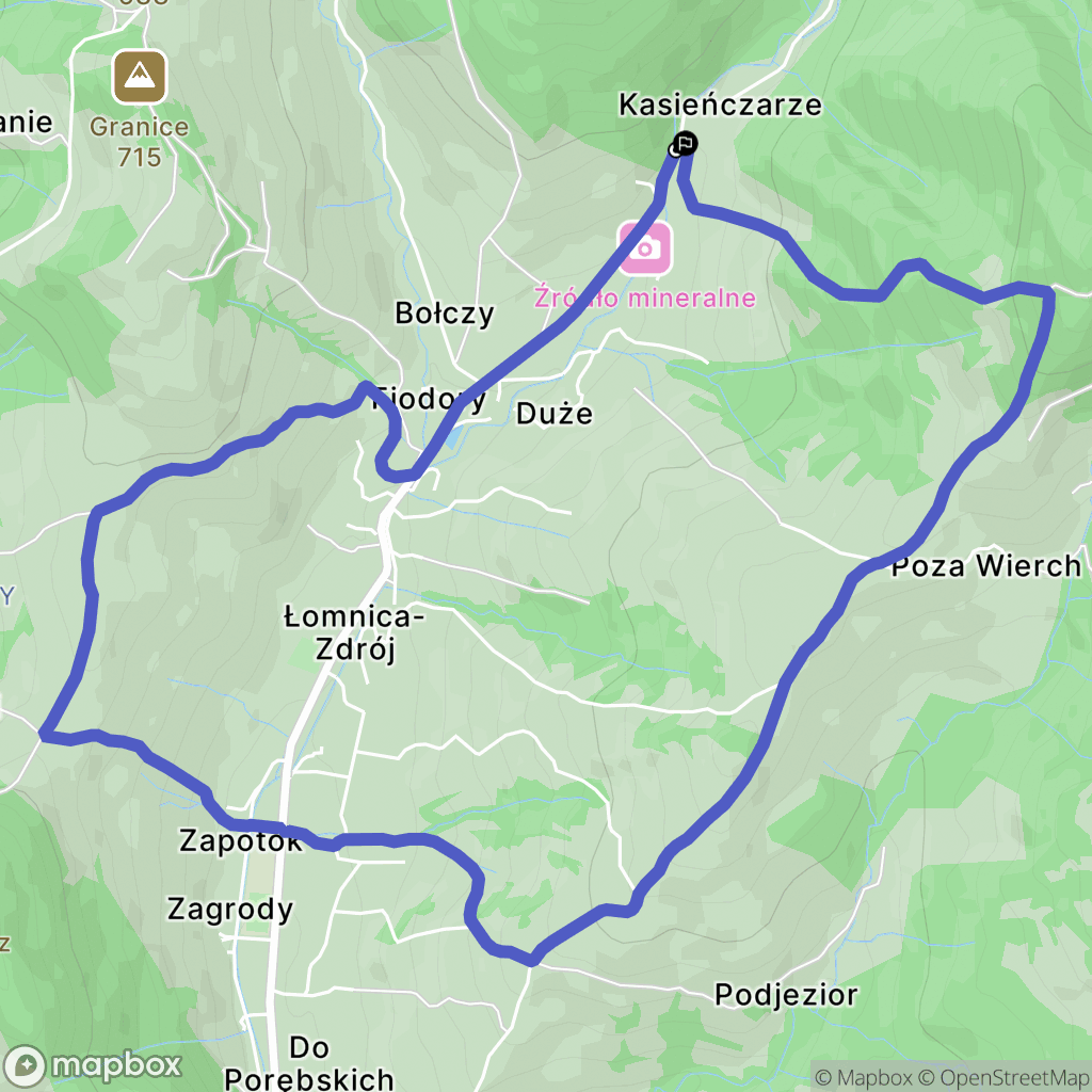 Łomnica-Zdrój: mapa trasy - Poland