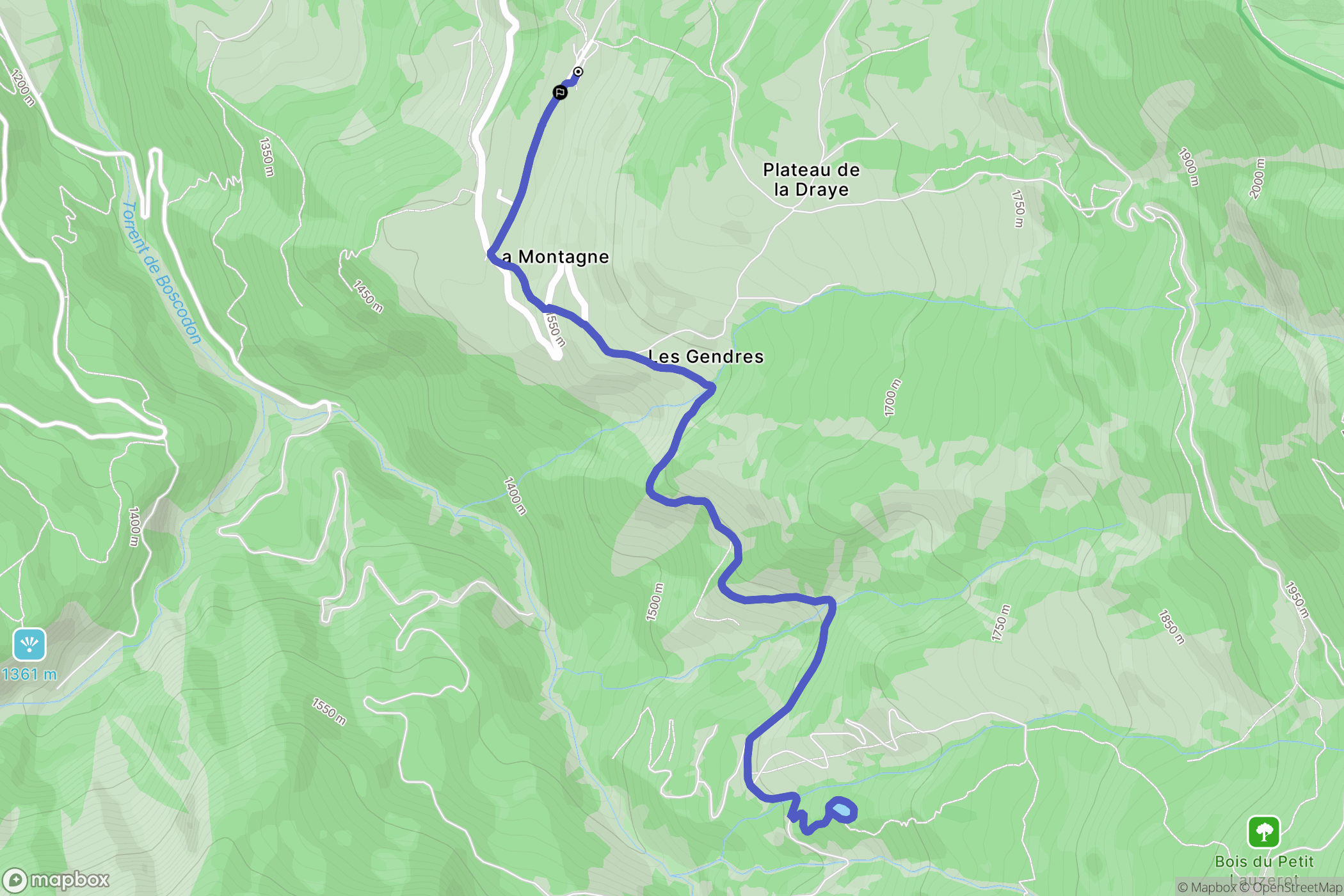 Crots : carte du parcours de randonnée - France