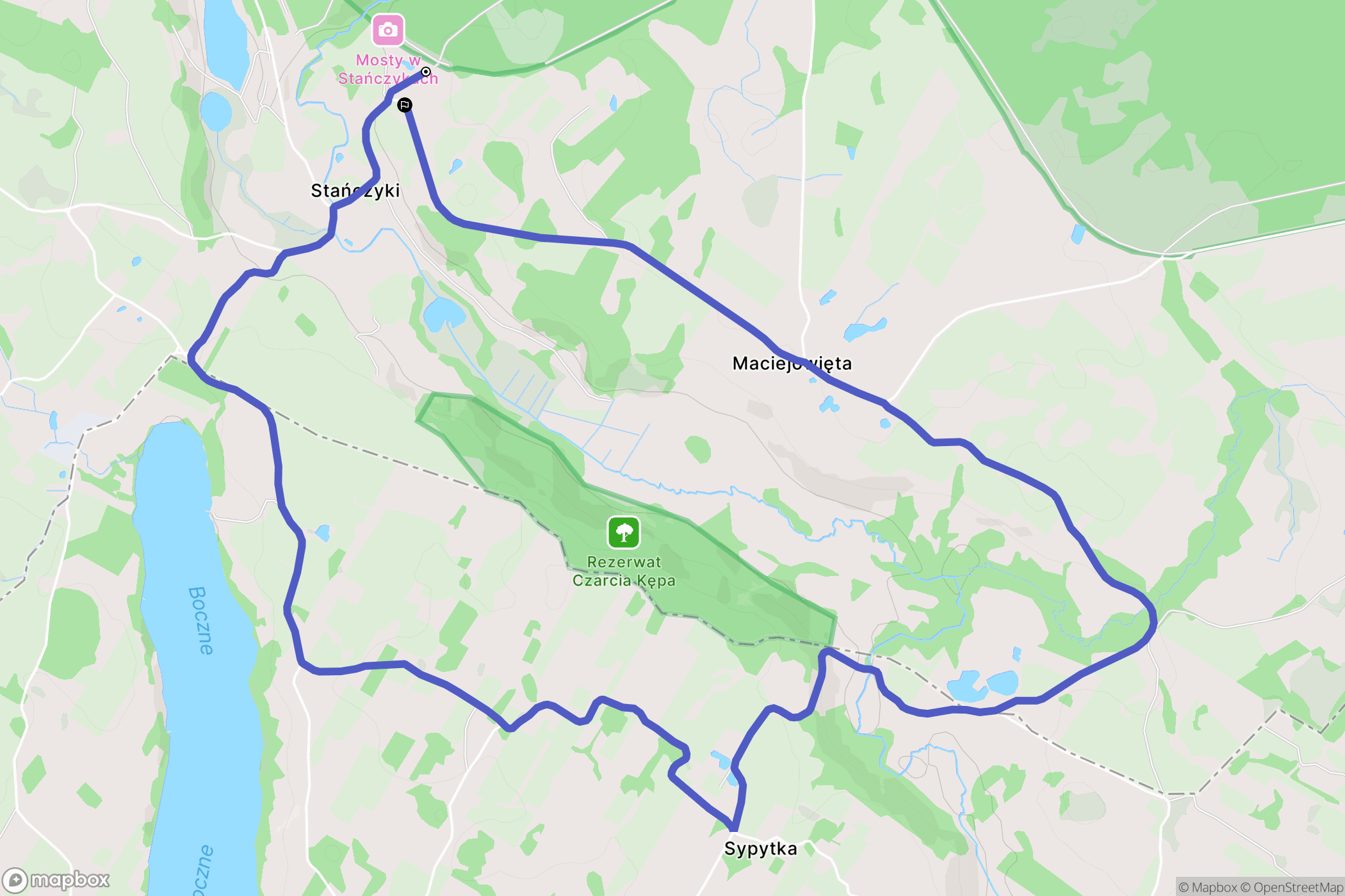 Stańczyki: mapa trasy - Poland