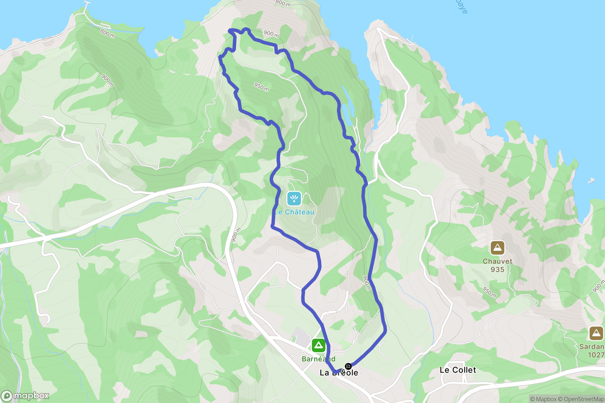Ubaye-Serre-Ponçon : carte du parcours de randonnée - France