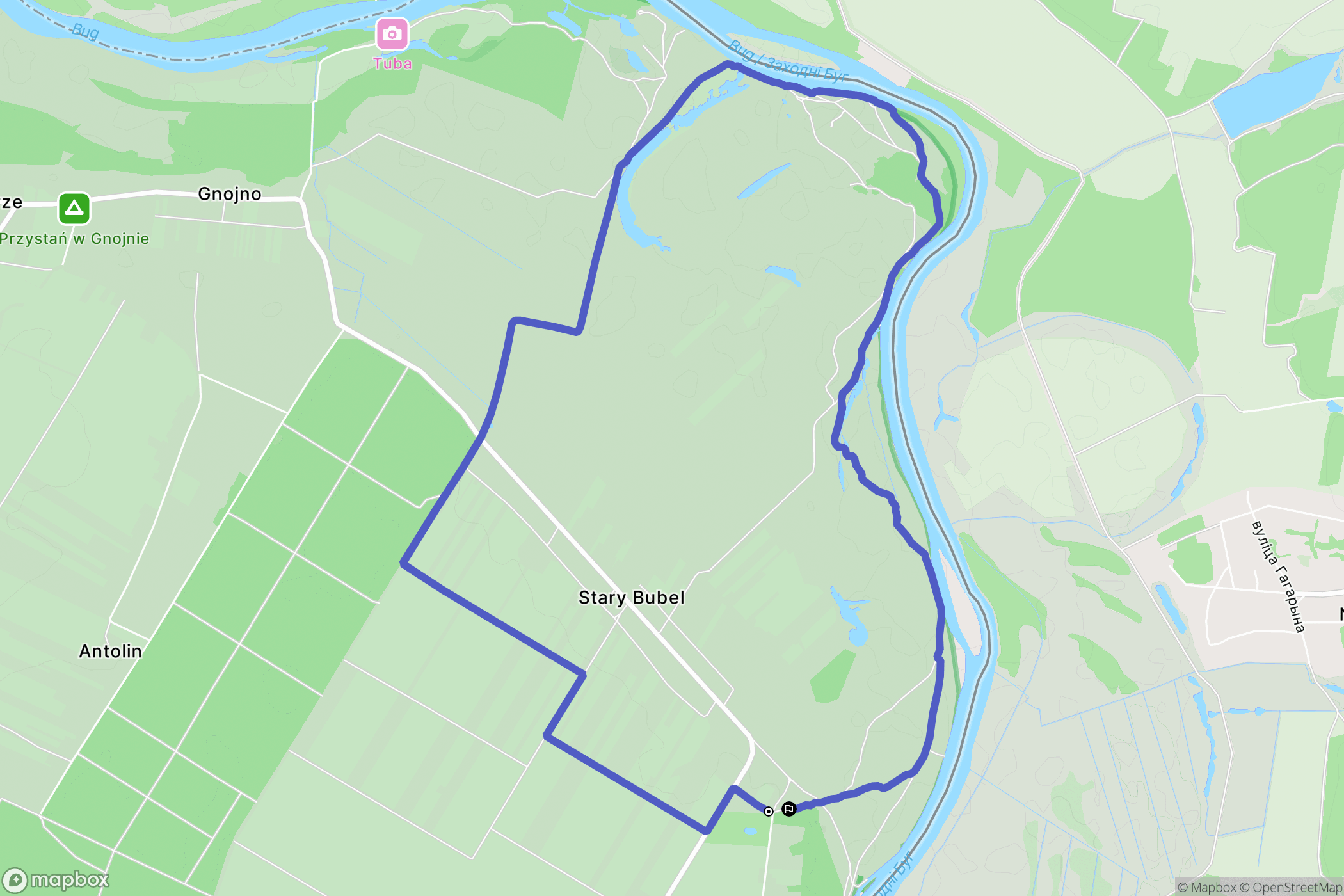 Bubel-Łukowiska: mapa trasy - Poland