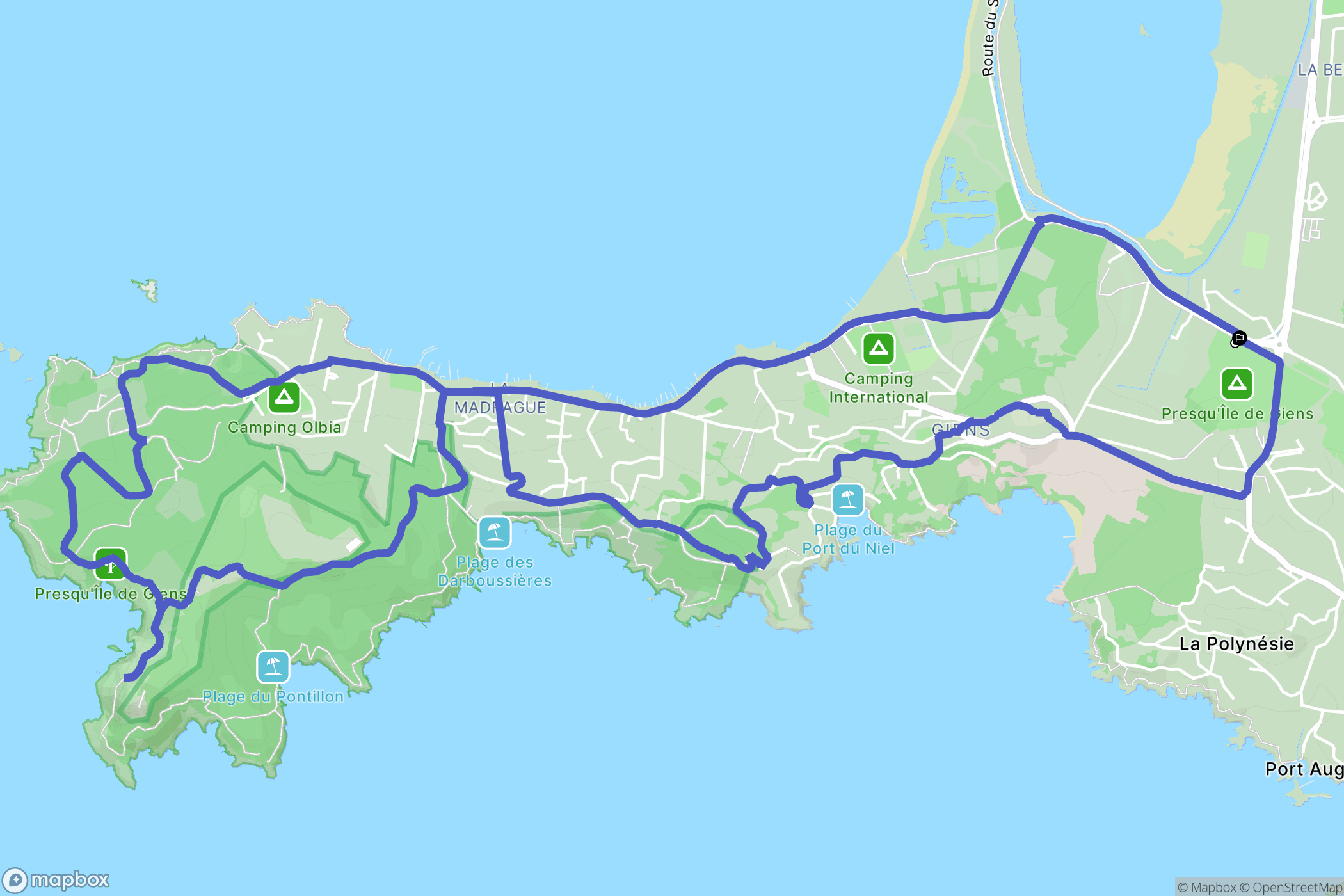 Hyères : carte du parcours de randonnée - France
