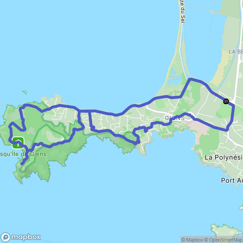 Hyères : carte du parcours de randonnée - France