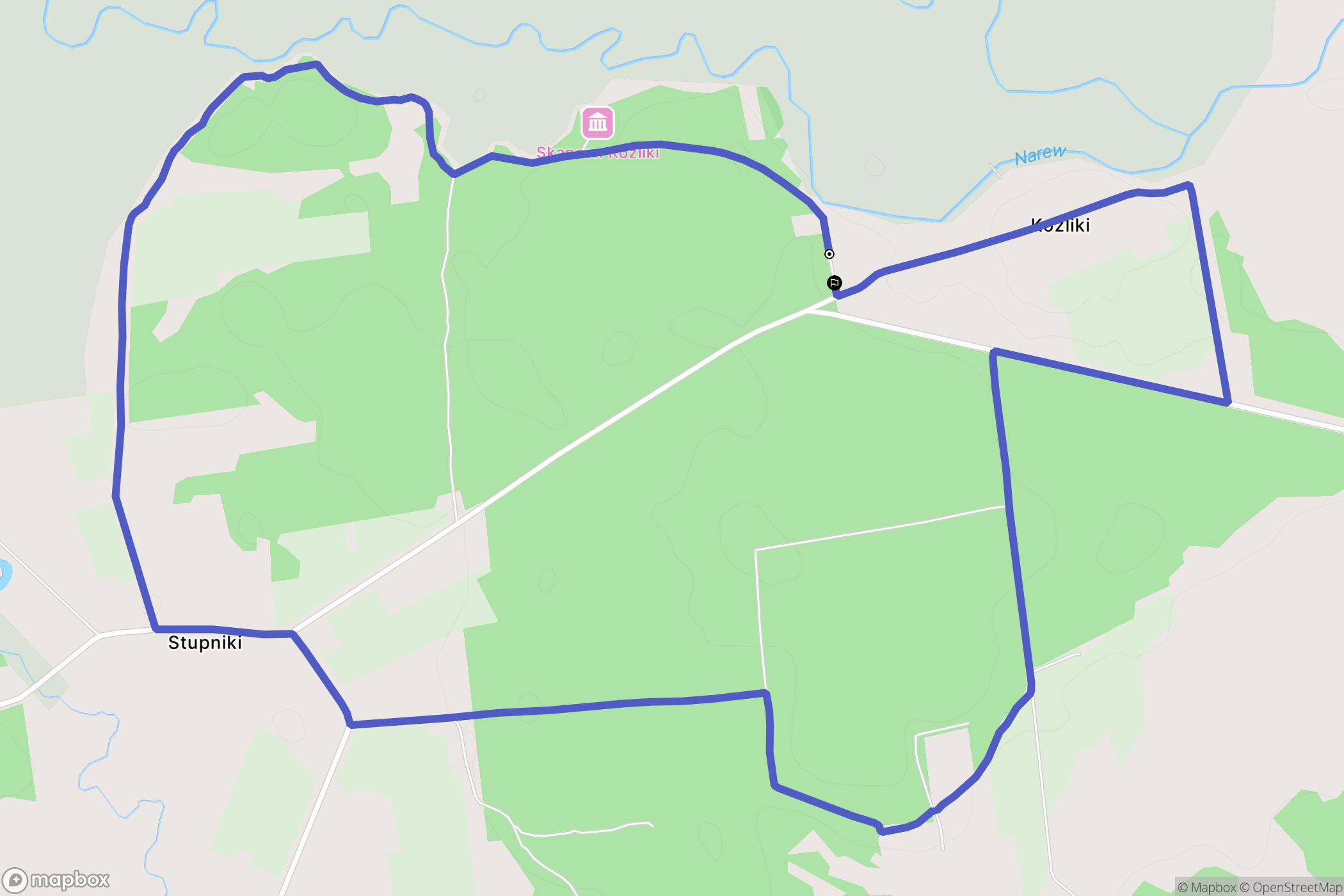 Koźliki: mapa trasy - Poland