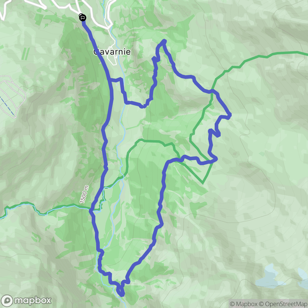Gavarnie-Gèdre : carte du parcours de randonnée - France