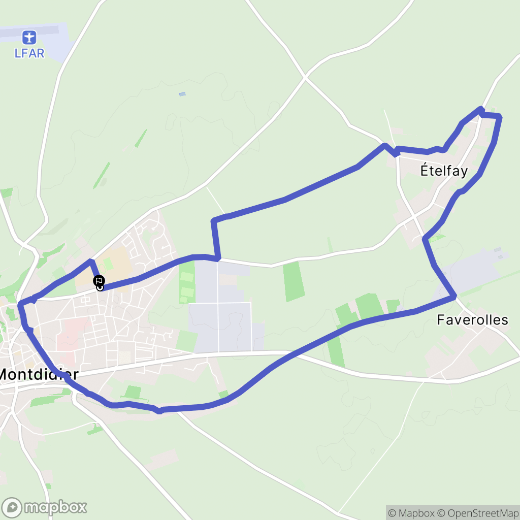 Montdidier : carte du parcours de randonnée - France
