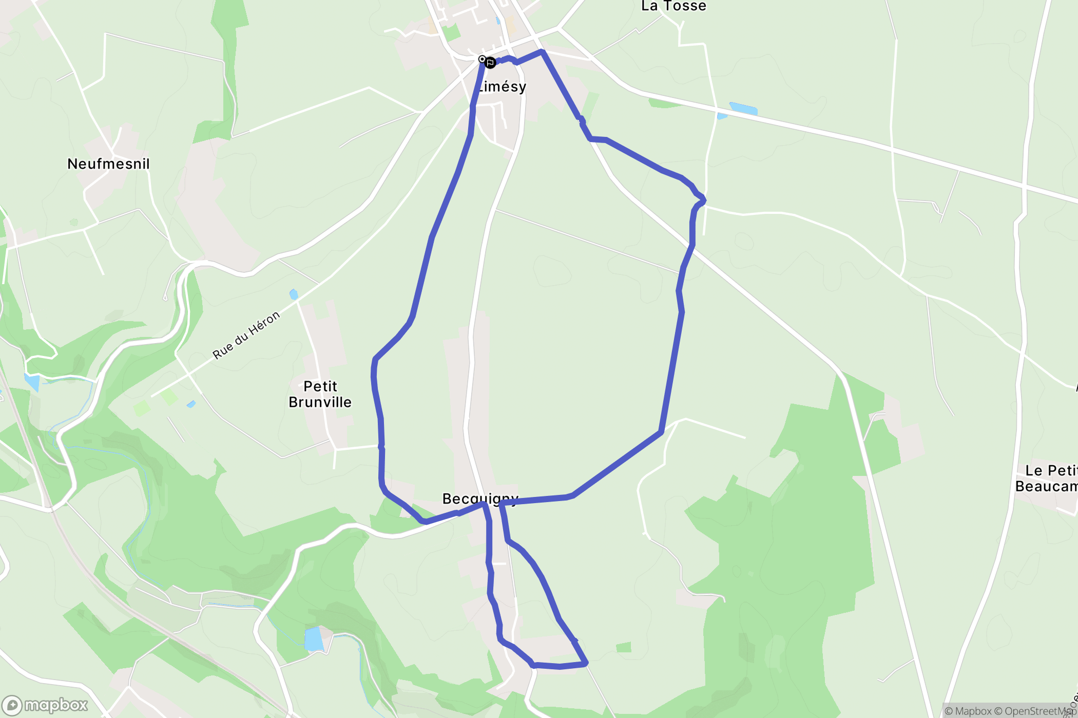 Limésy : carte du parcours de randonnée - France