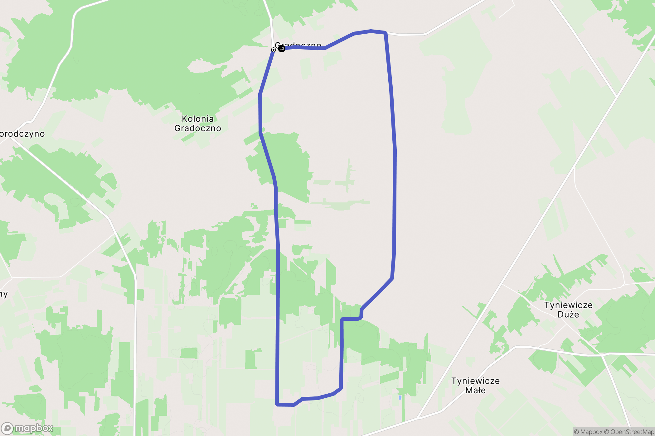 Gradoczno: mapa trasy - Poland