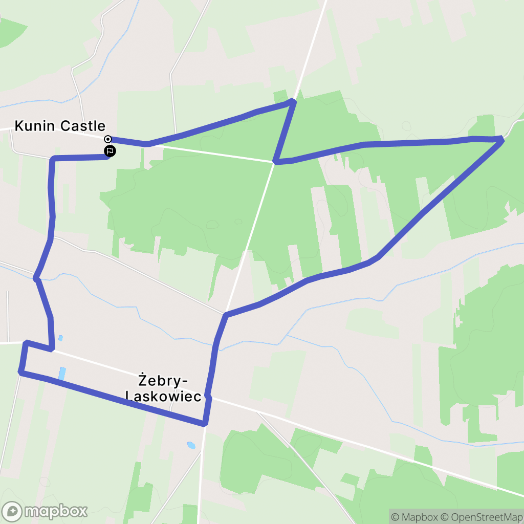 Kunin-Zamek: mapa trasy - Poland