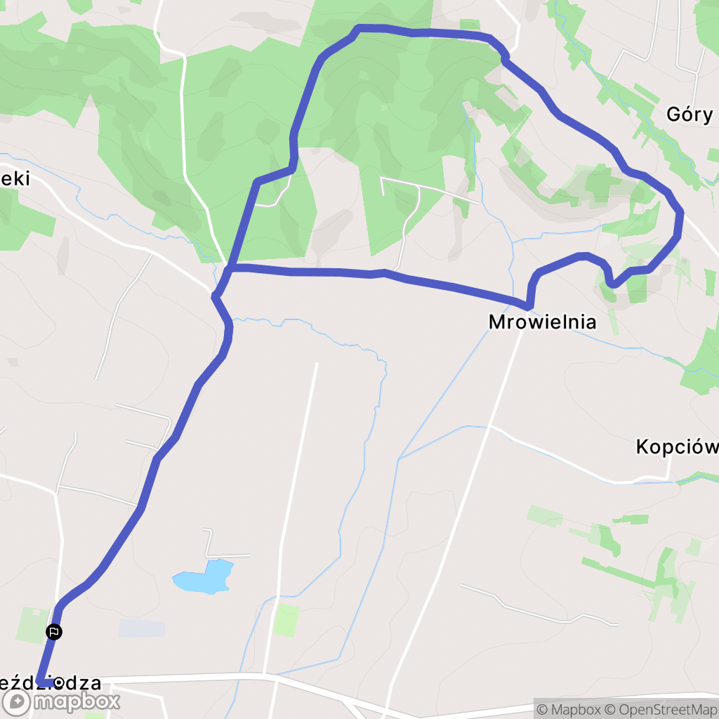 Bieździedza: mapa trasy - Poland