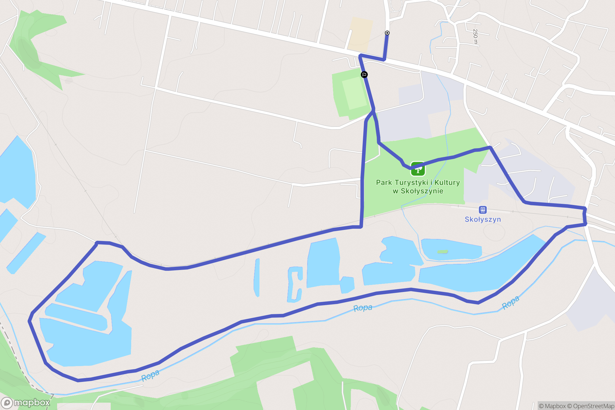 Skołyszyn: mapa trasy - Poland