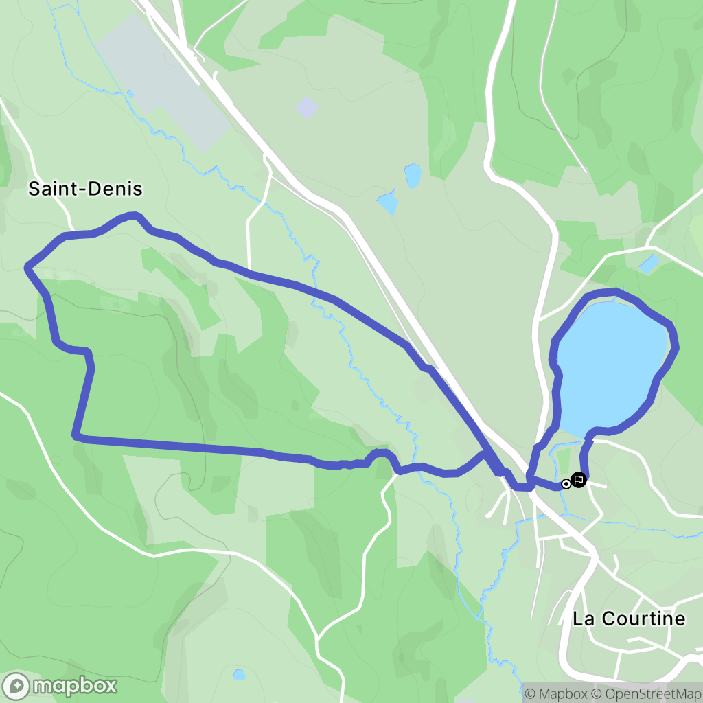 La Courtine : carte du parcours de randonnée - France