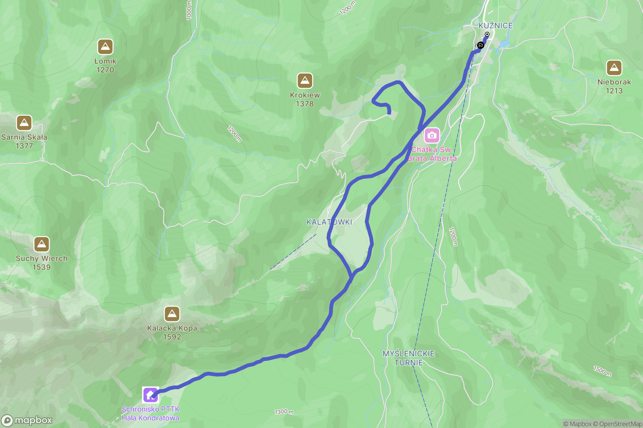 Zakopane: mapa trasy - Poland