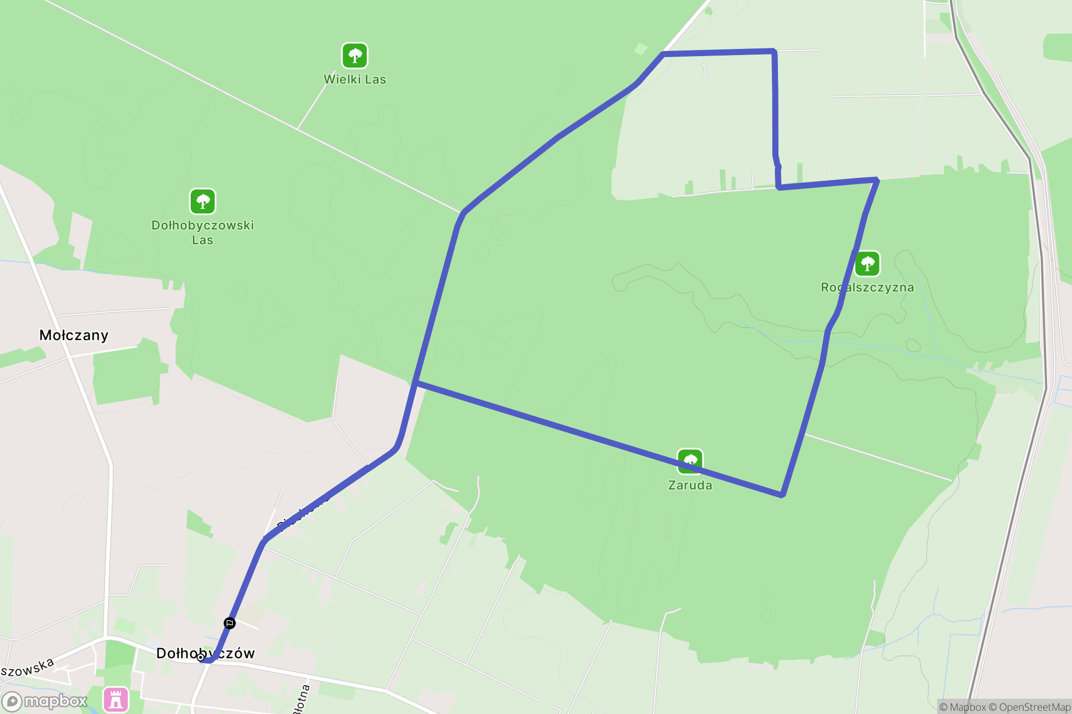 Dołhobyczów: mapa trasy - Poland