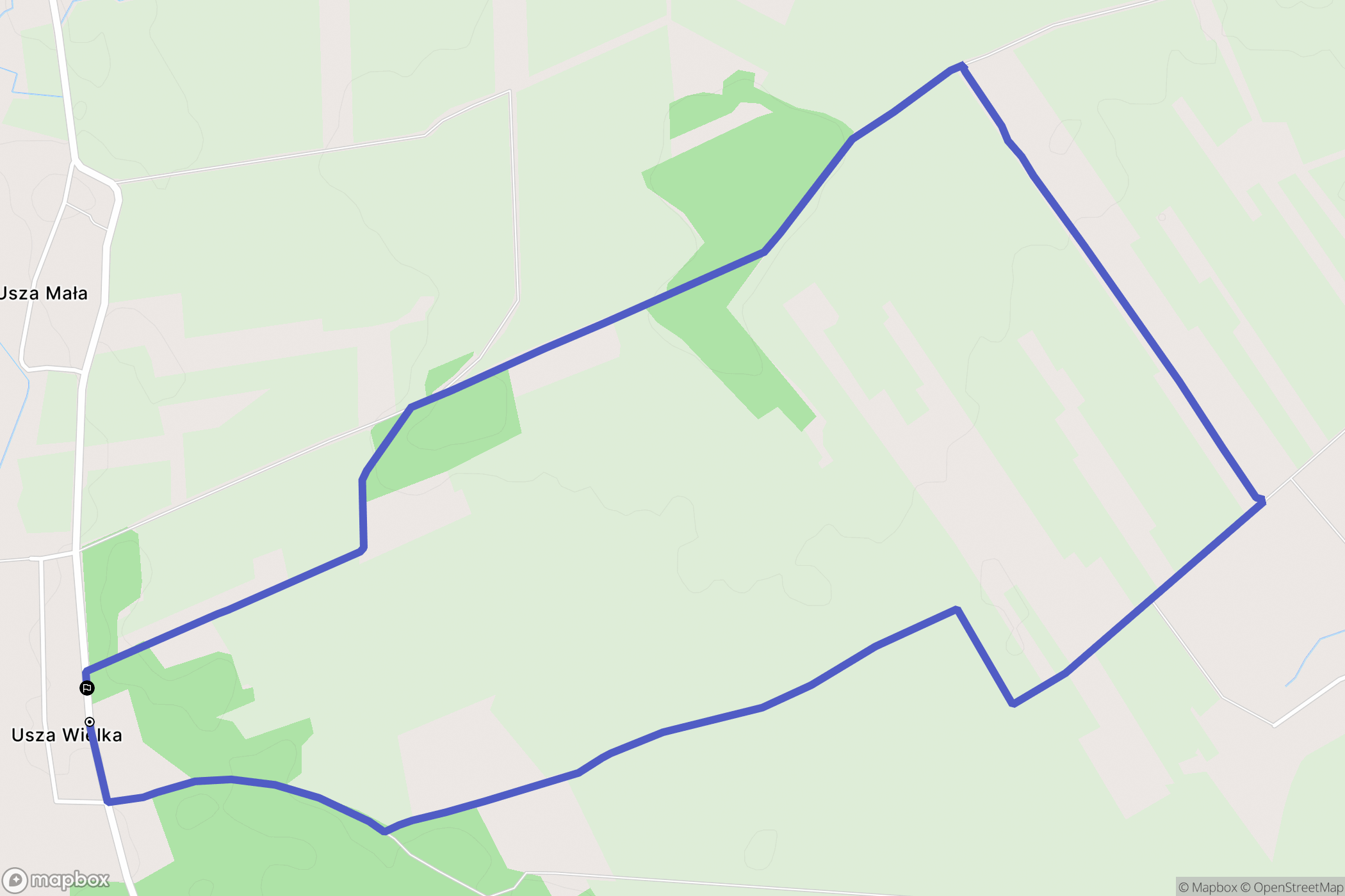 Usza Wielka: mapa trasy - Poland