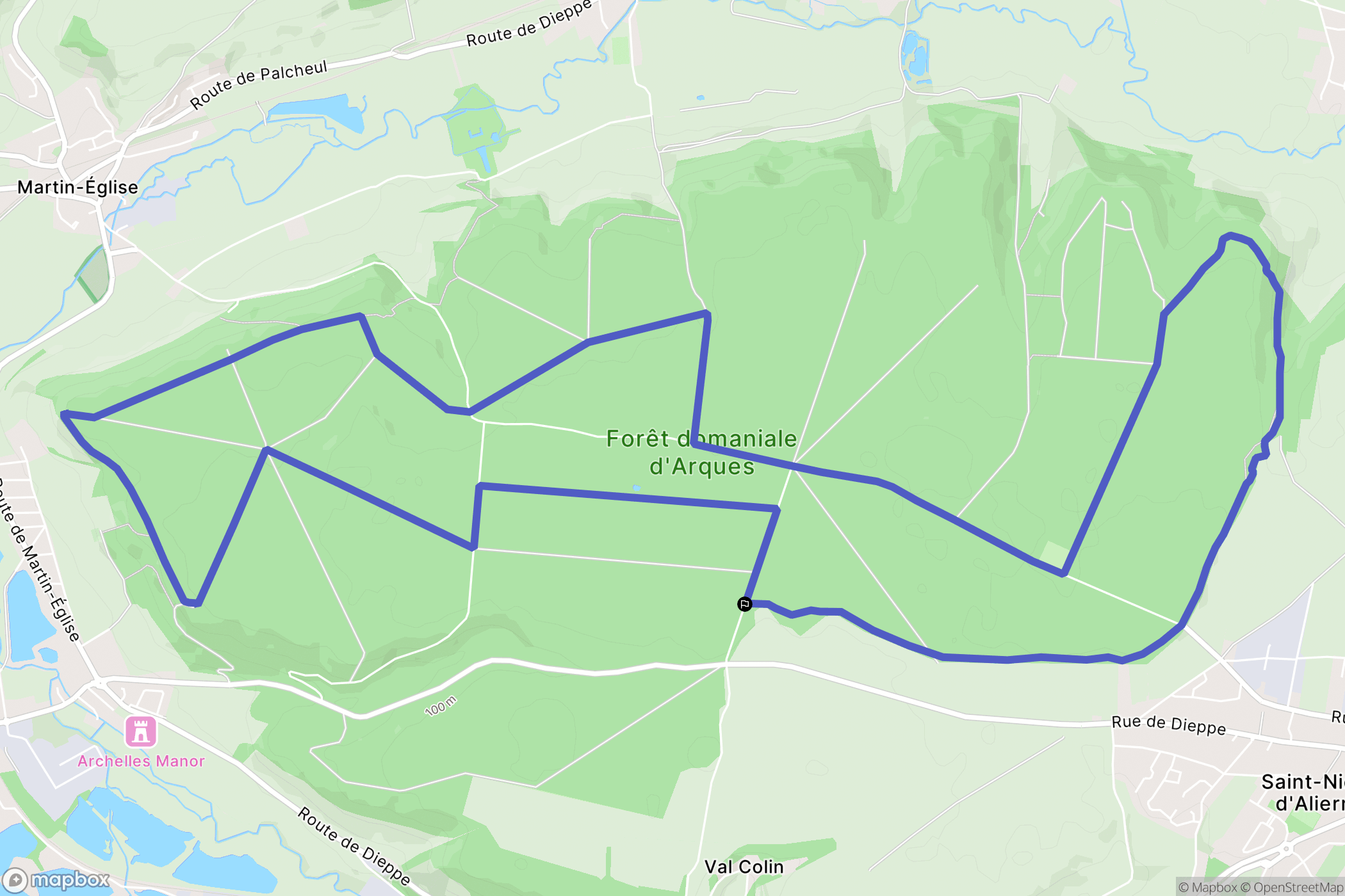 Arques-la-Bataille : carte du parcours de randonnée - France