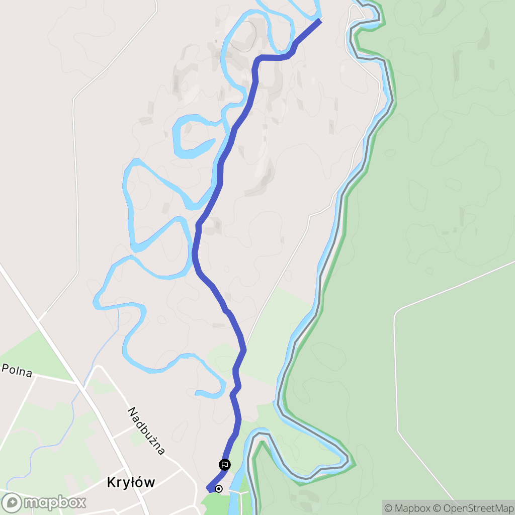 Kryłów: mapa trasy - Poland