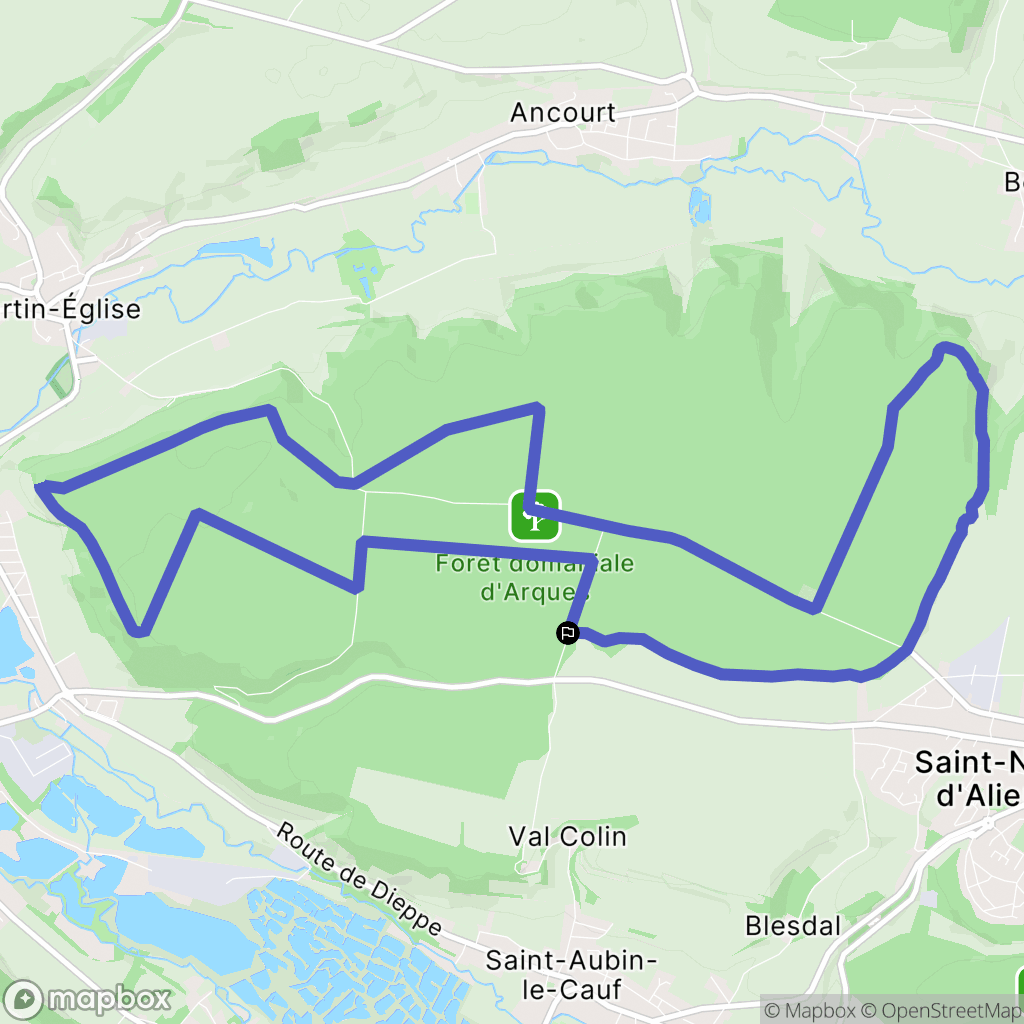 Arques-la-Bataille : carte du parcours de randonnée - France