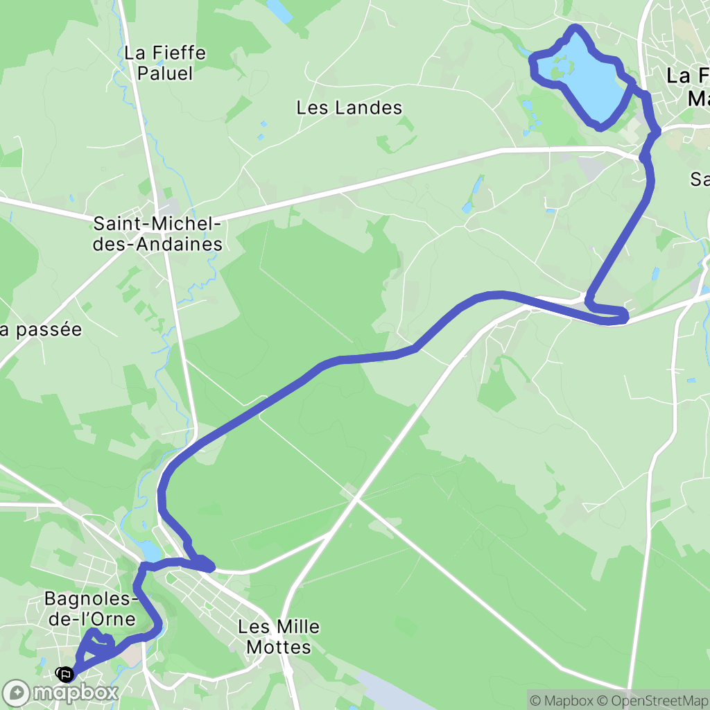 Bagnoles de l'Orne Normandie : carte du parcours de randonnée - France