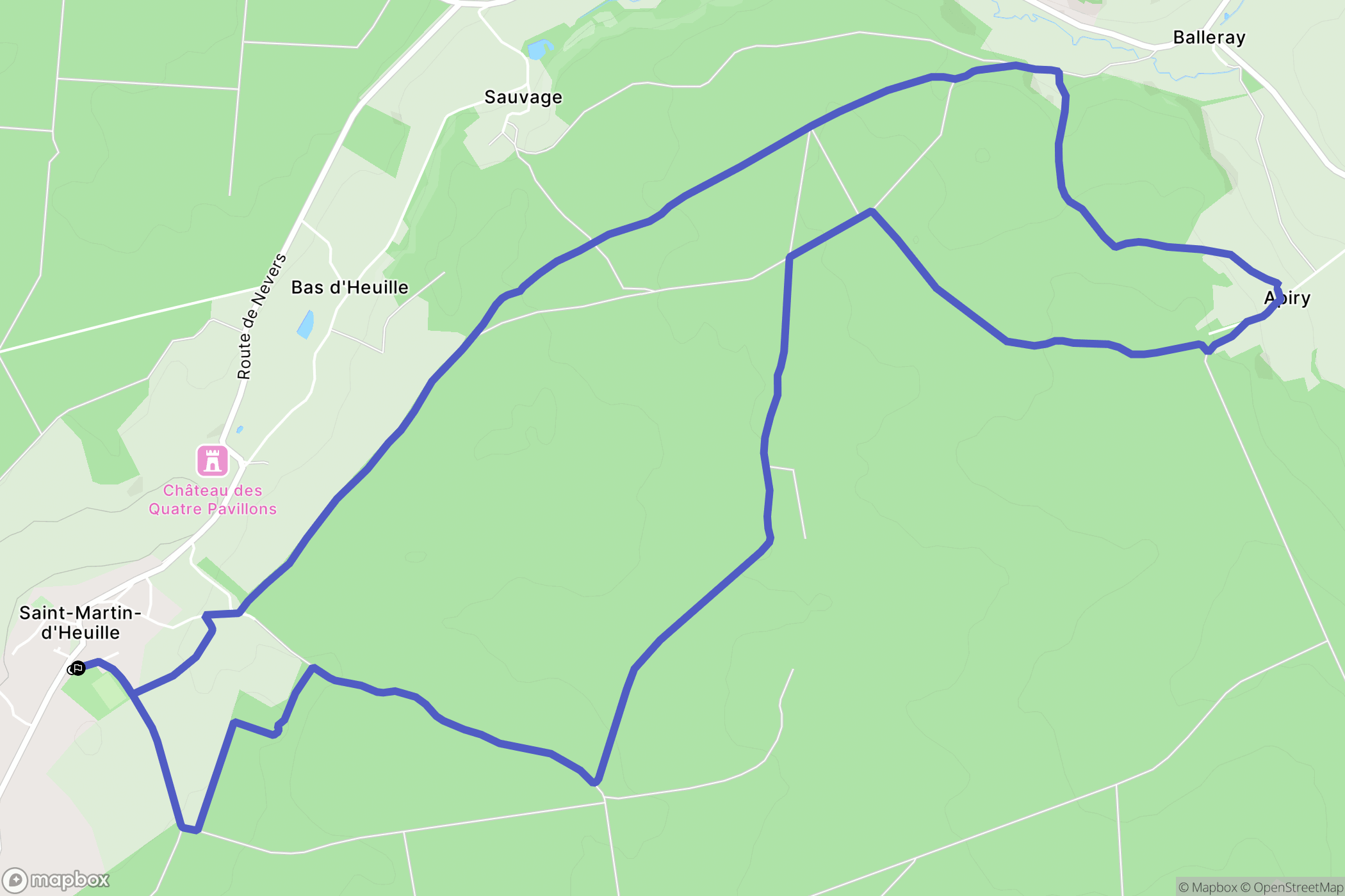 Saint-Martin-d'Heuille : carte du parcours de randonnée - France