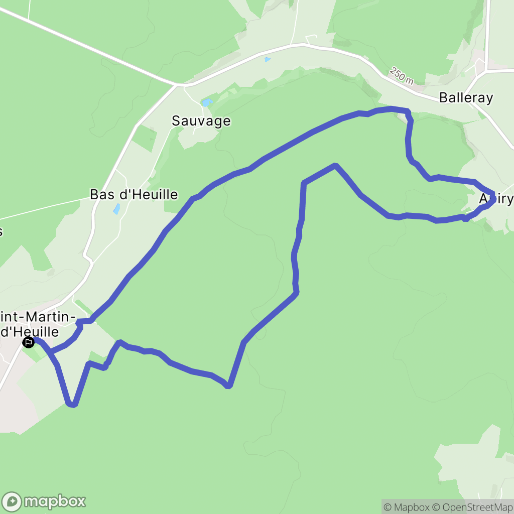 Saint-Martin-d'Heuille : carte du parcours de randonnée - France