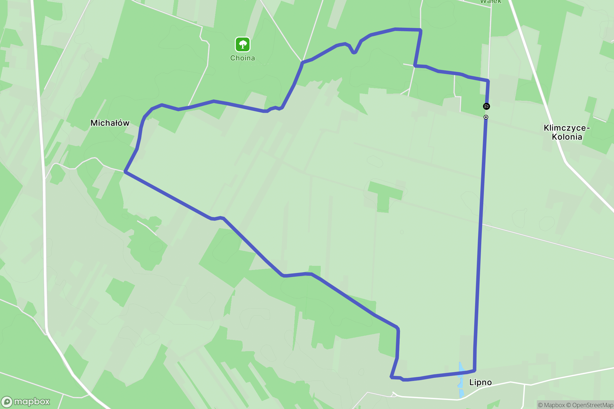 Klimczyce-Kolonia: mapa trasy - Poland