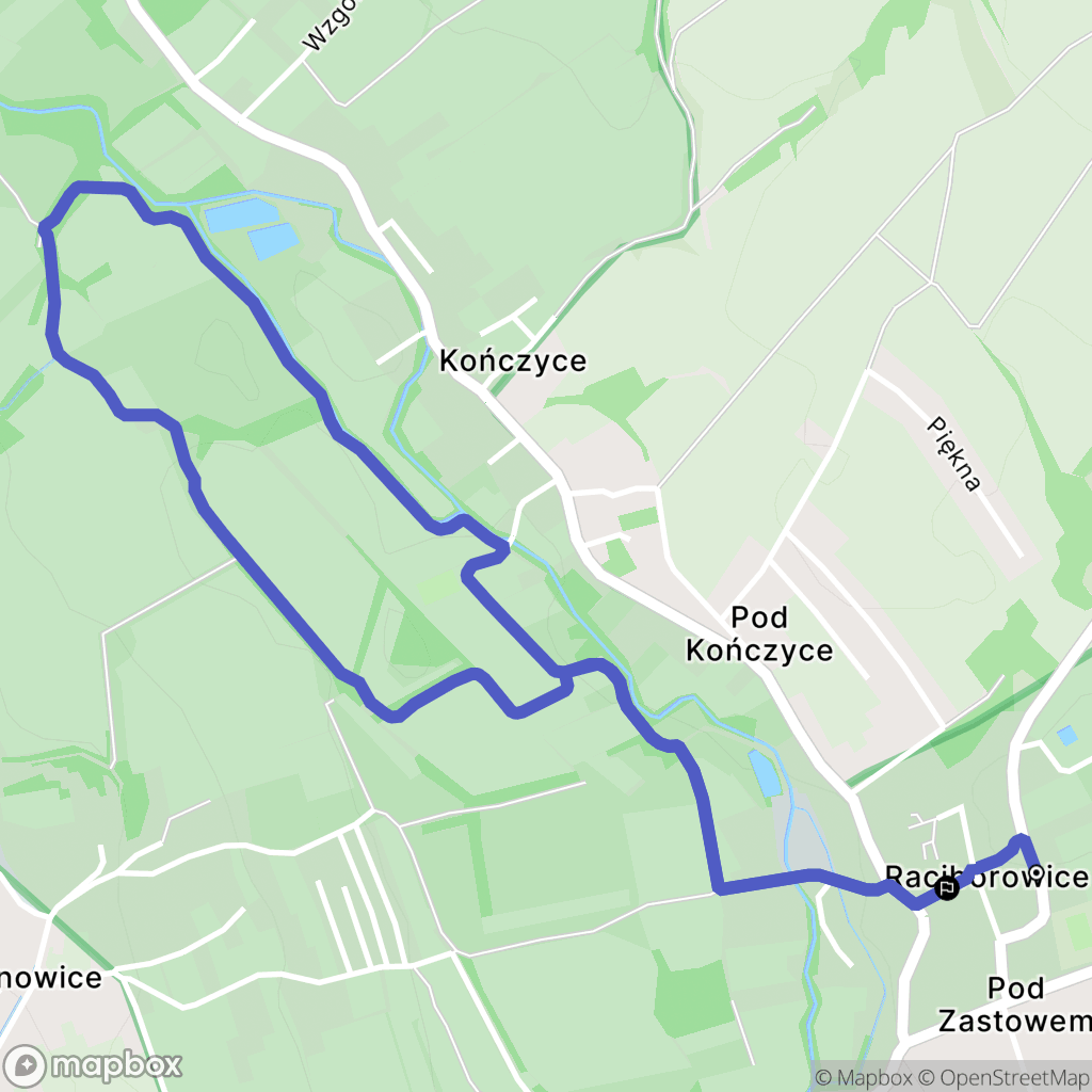 Raciborowice: mapa trasy - Poland