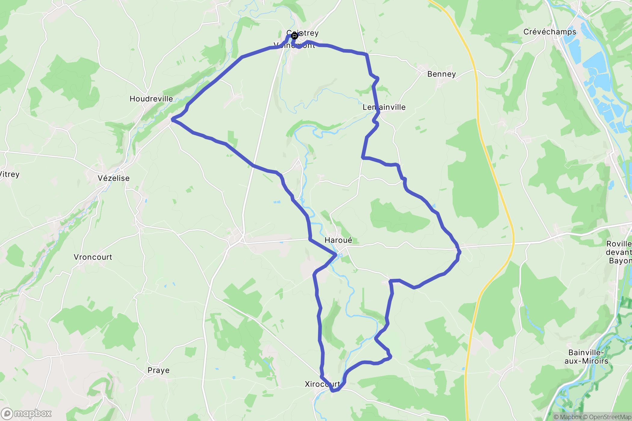 Ceintrey : carte du parcours de randonnée - France