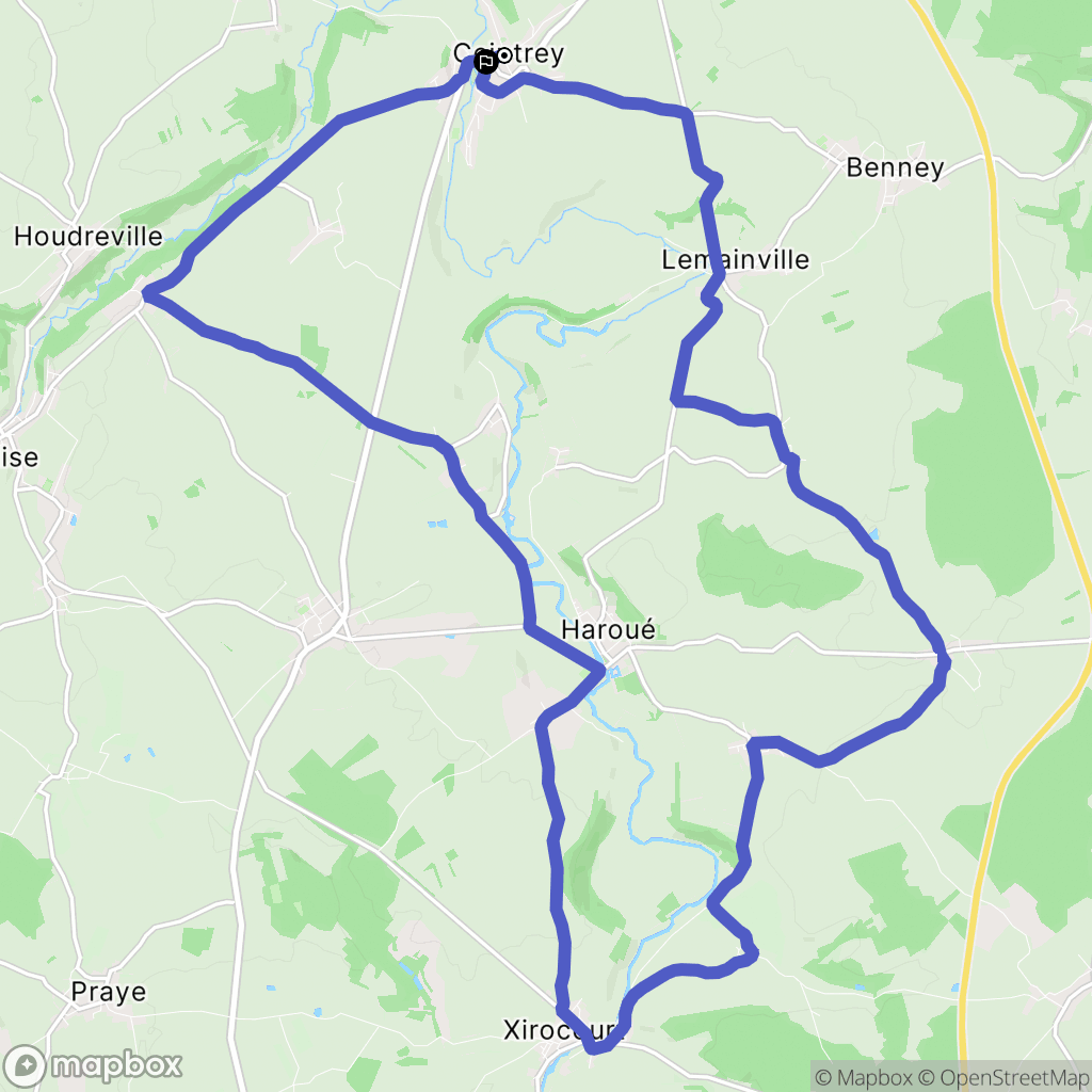 Ceintrey : carte du parcours de randonnée - France