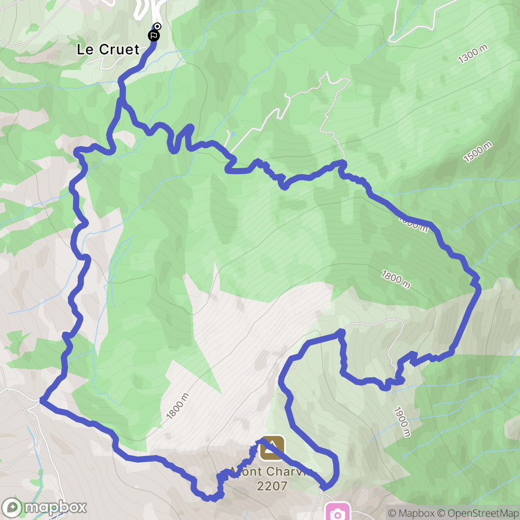 Villarembert : carte du parcours de randonnée - France