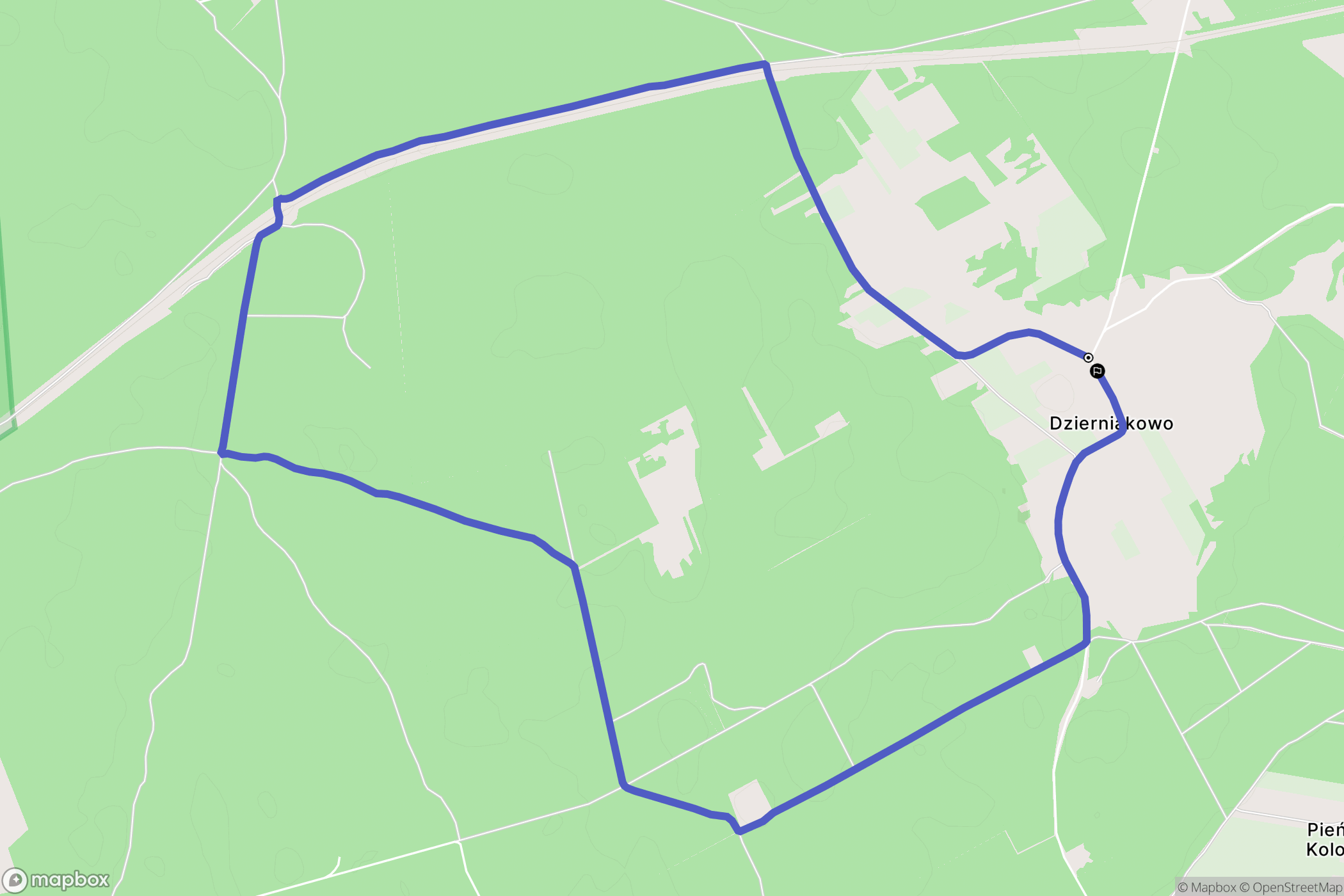 Dzierniakowo: mapa trasy - Poland