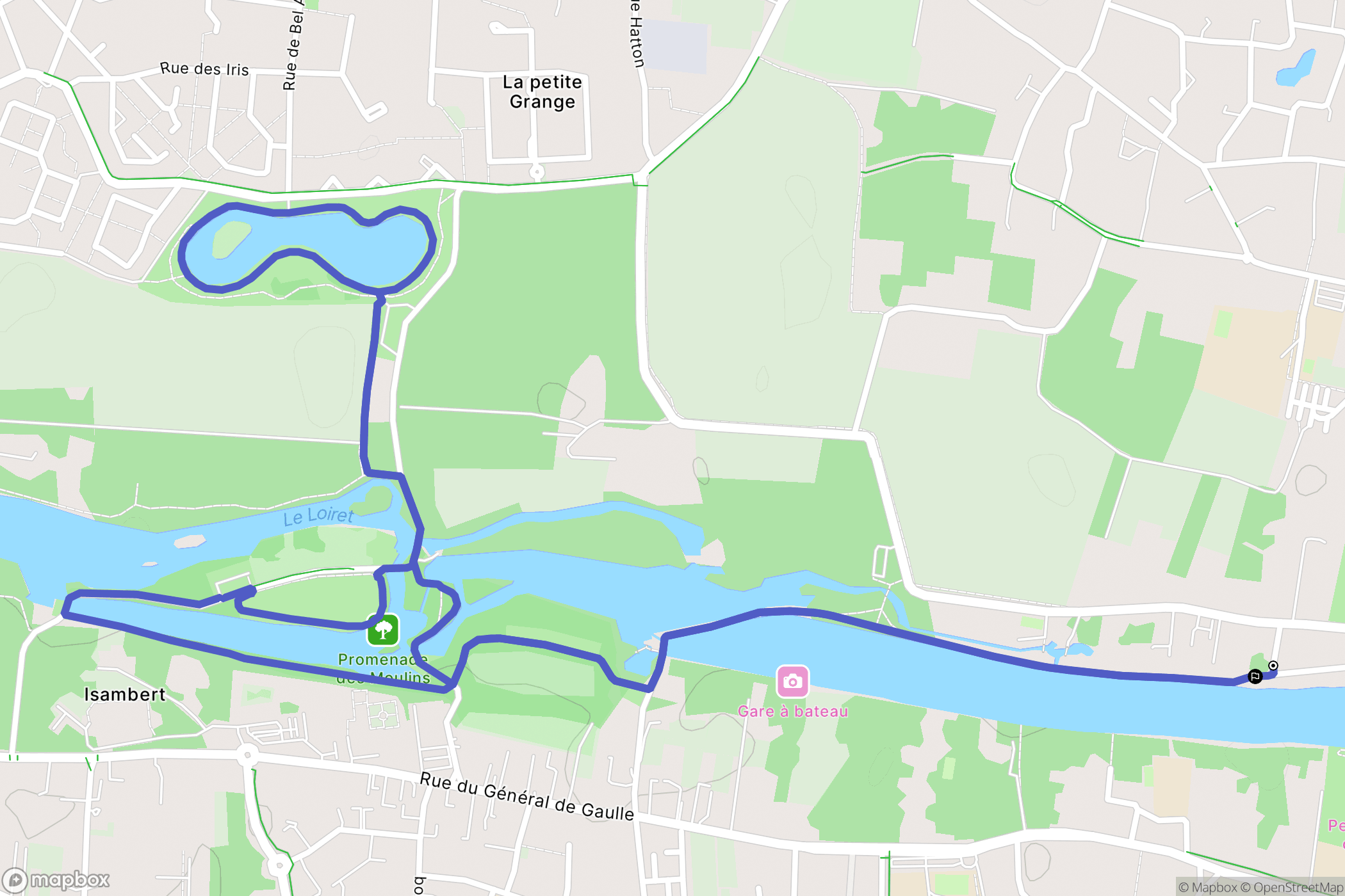 Olivet : carte du parcours de randonnée - France