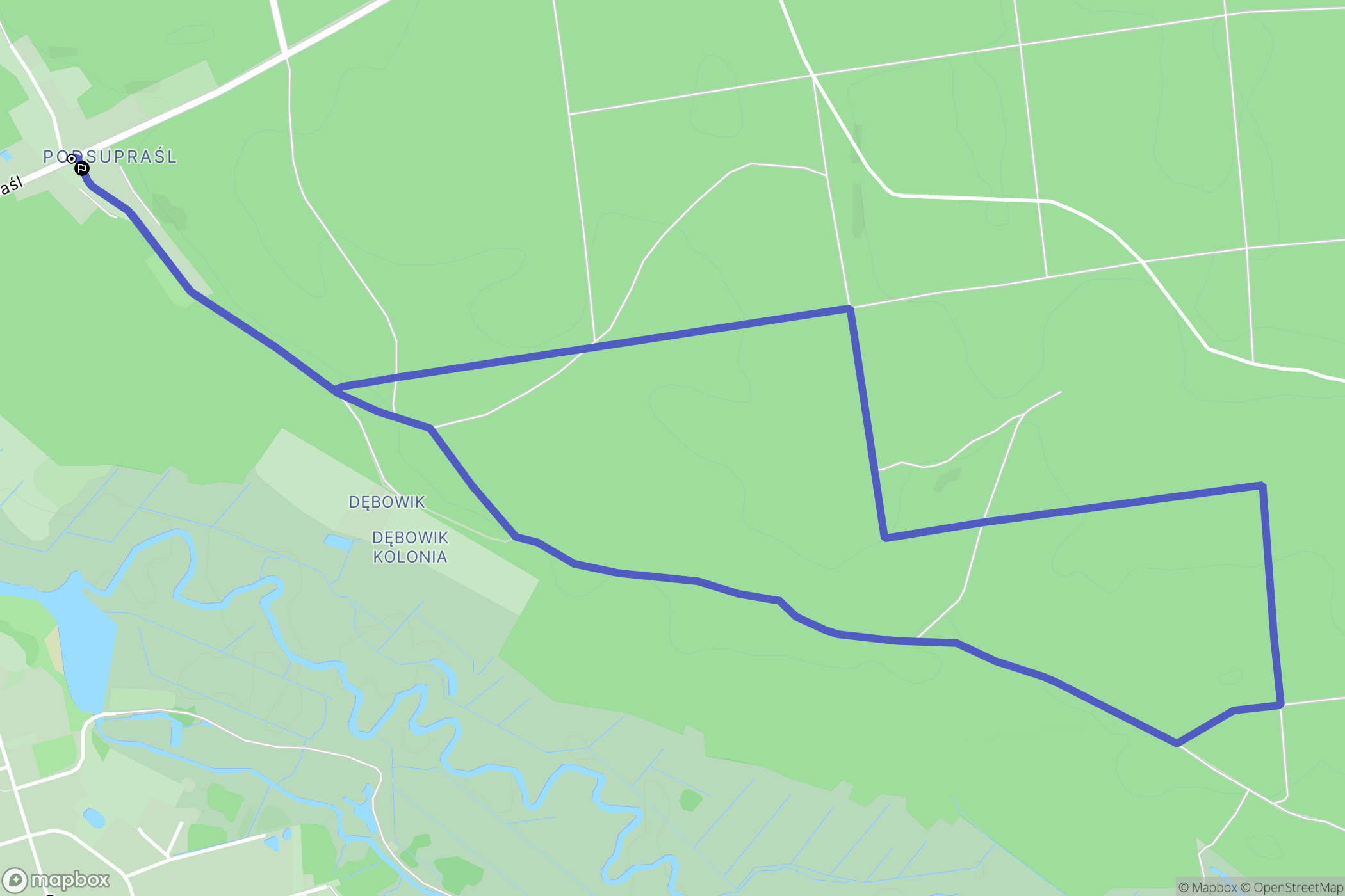 Supraśl: mapa trasy - Poland