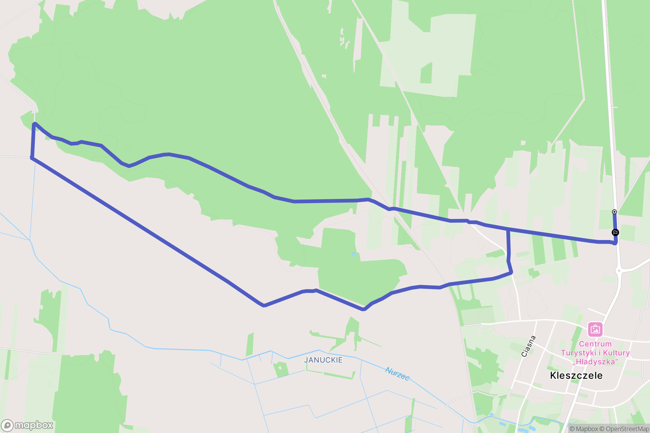 Kleszczele: mapa trasy - Poland