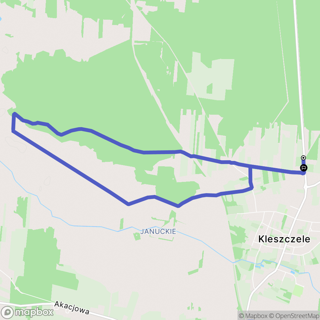 Kleszczele: mapa trasy - Poland