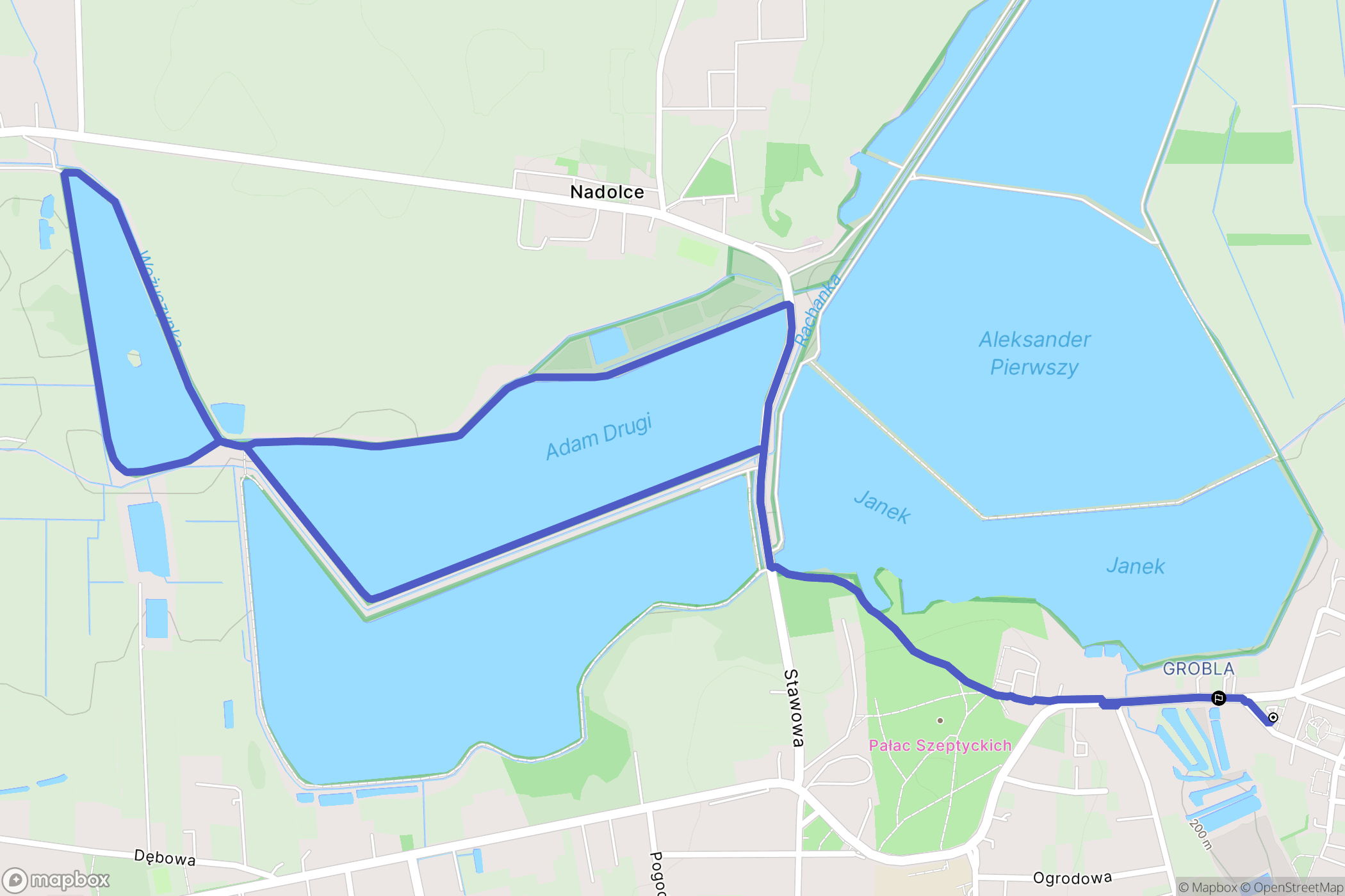 Łaszczów: mapa trasy - Poland