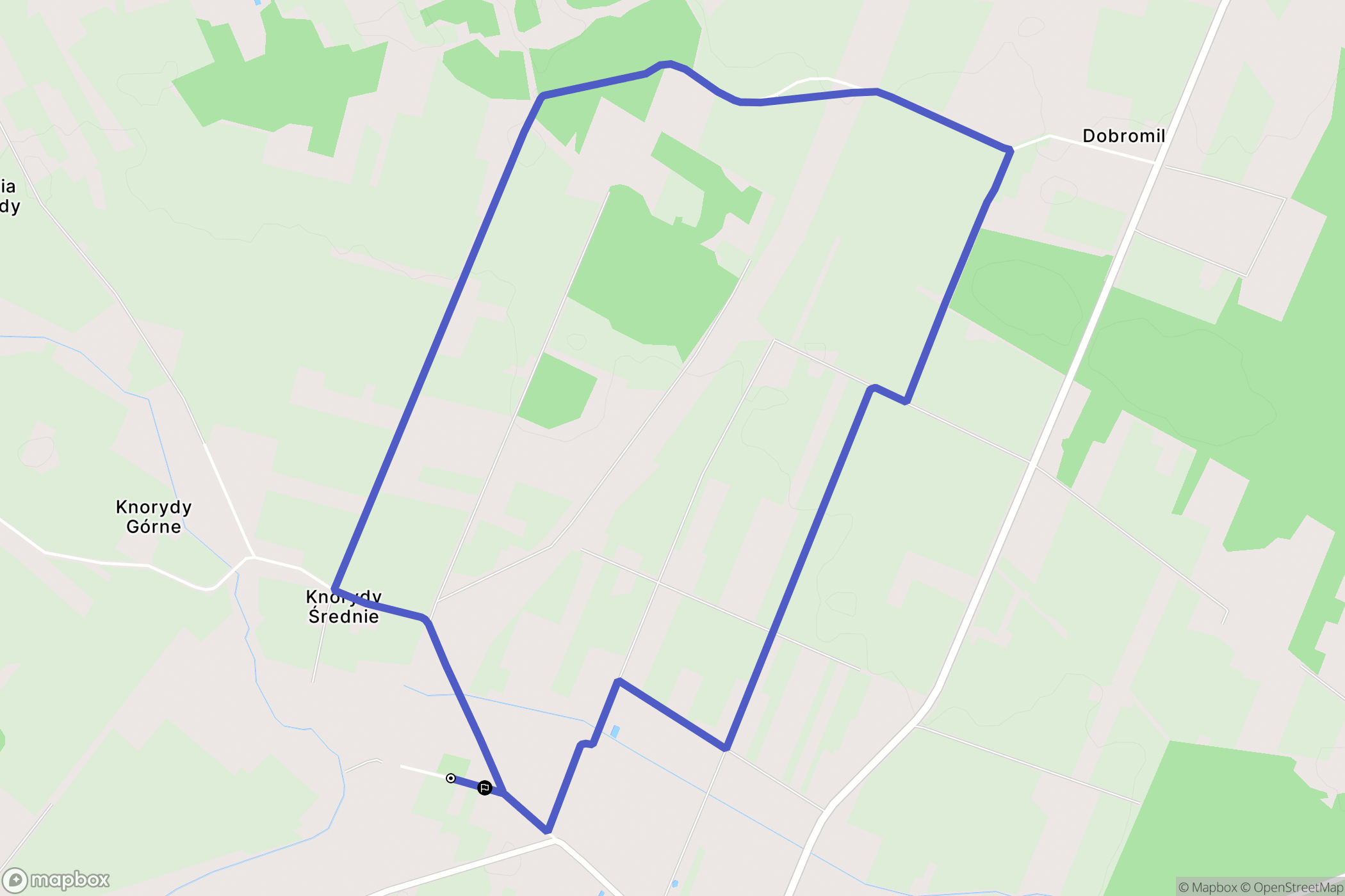 Knorydy: mapa trasy - Poland