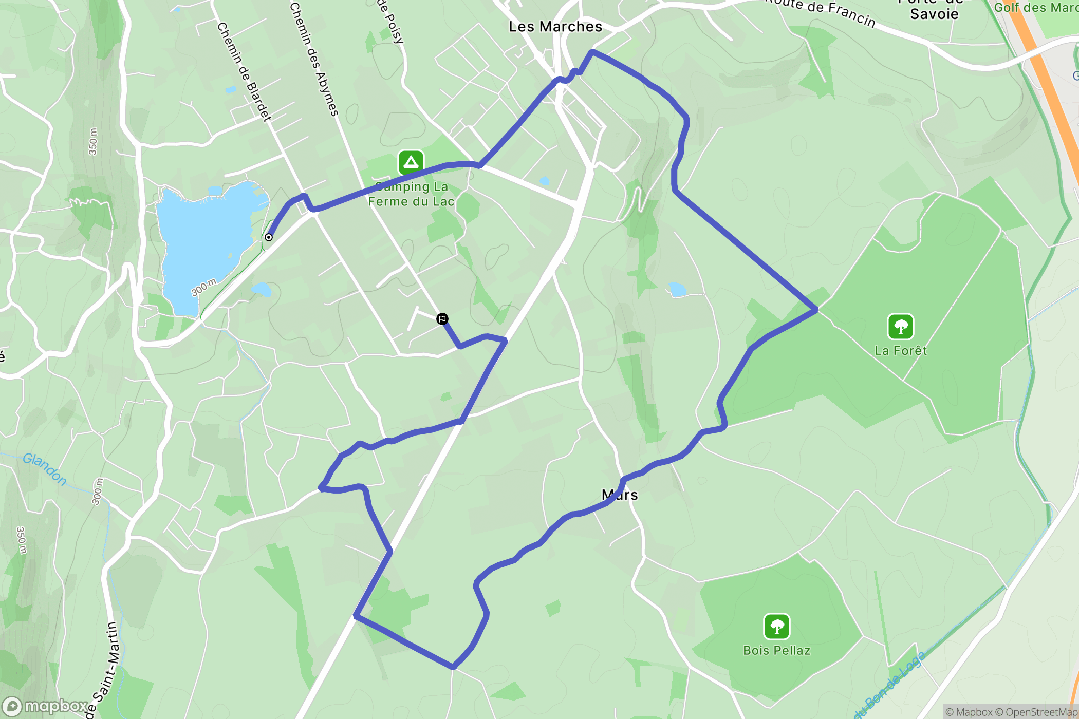 Porte-de-Savoie : carte du parcours de randonnée - France