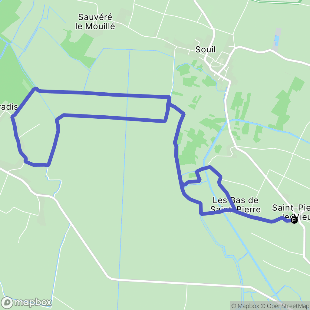 Saint-Pierre-le-Vieux : carte du parcours de randonnée - France