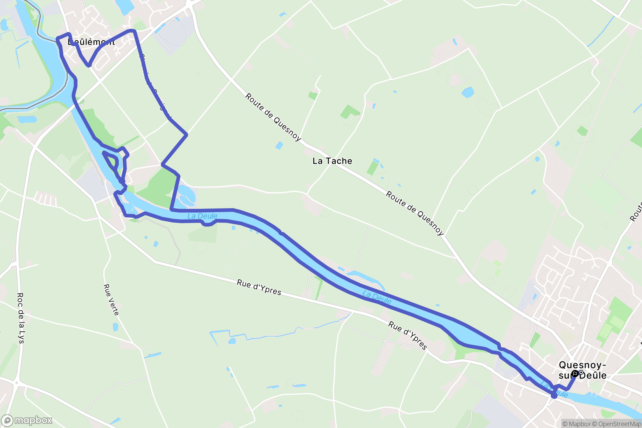 Quesnoy-sur-Deûle : carte du parcours de randonnée - France