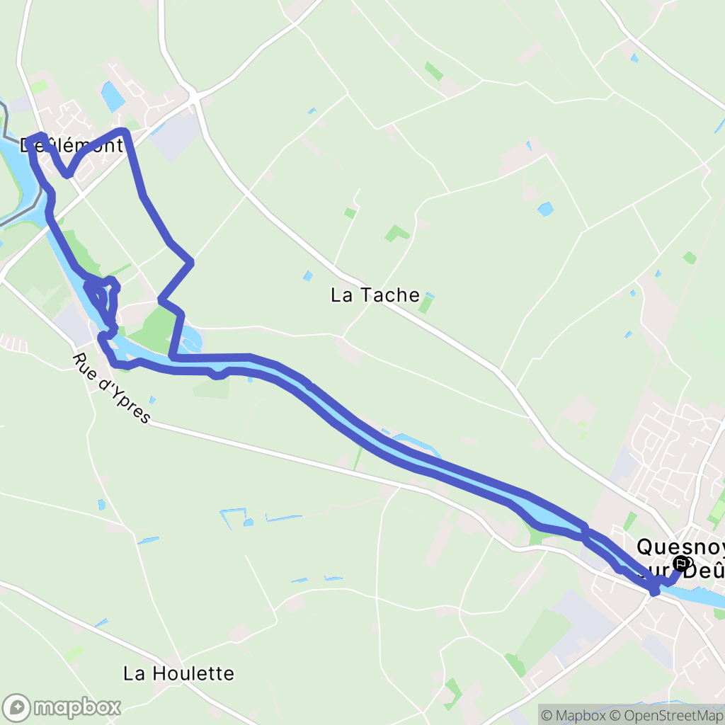 Quesnoy-sur-Deûle : carte du parcours de randonnée - France