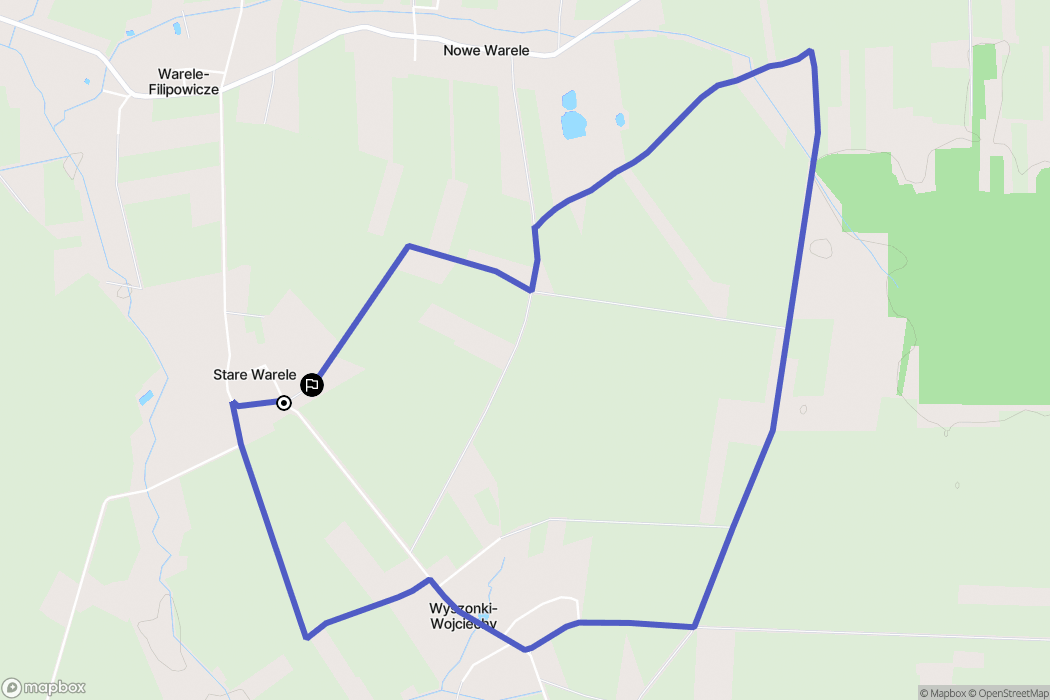 Stare Warele: mapa trasy - Poland