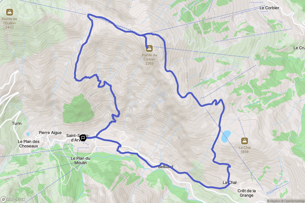Saint-Sorlin-d'Arves : carte du parcours de randonnée - France