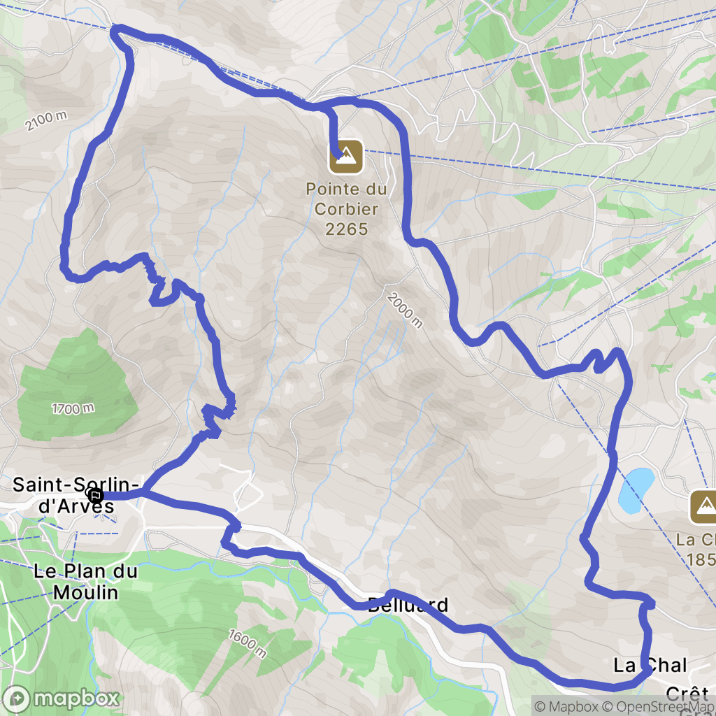 Saint-Sorlin-d'Arves : carte du parcours de randonnée - France