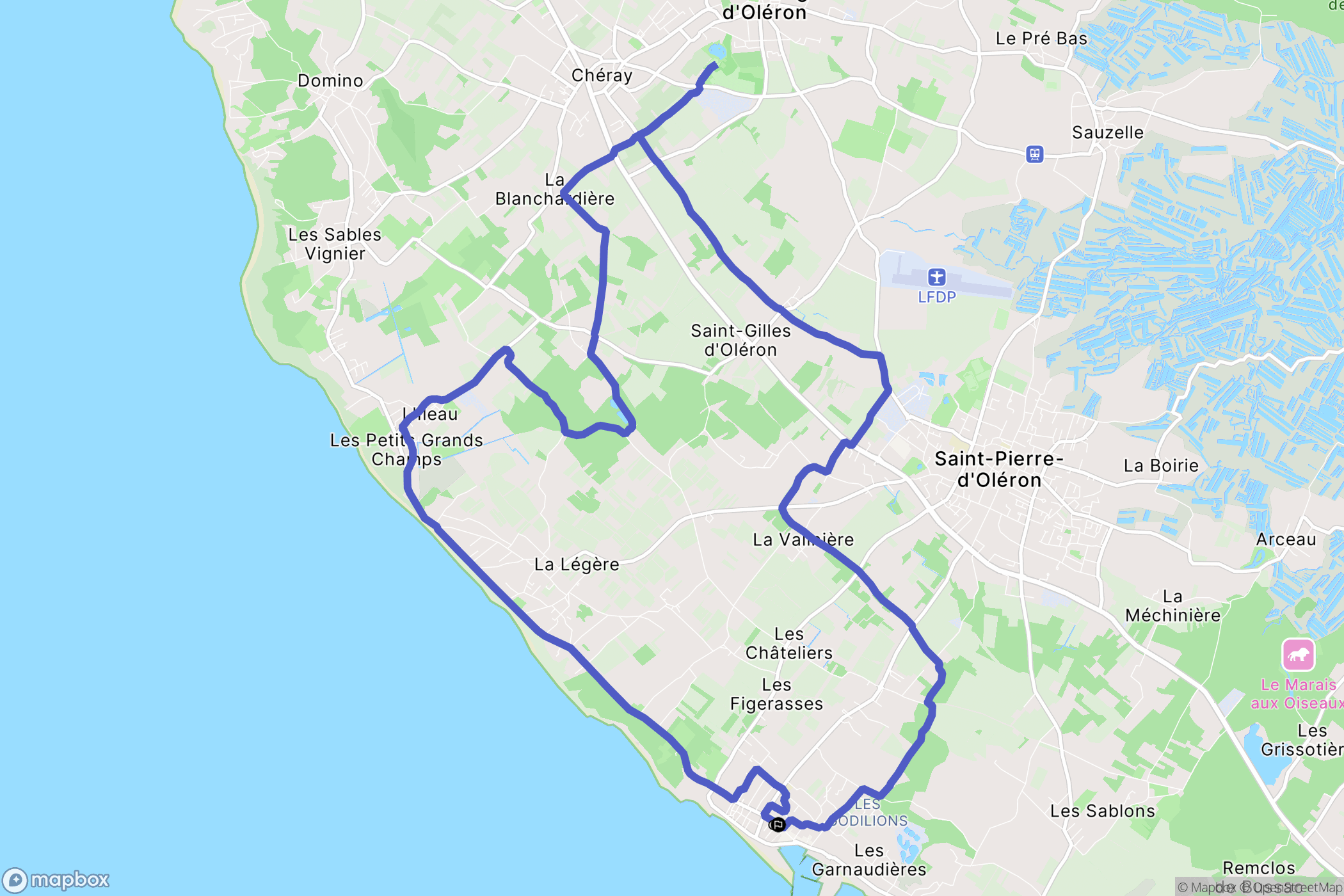 Saint-Pierre-d'Oléron : carte du parcours de randonnée - France