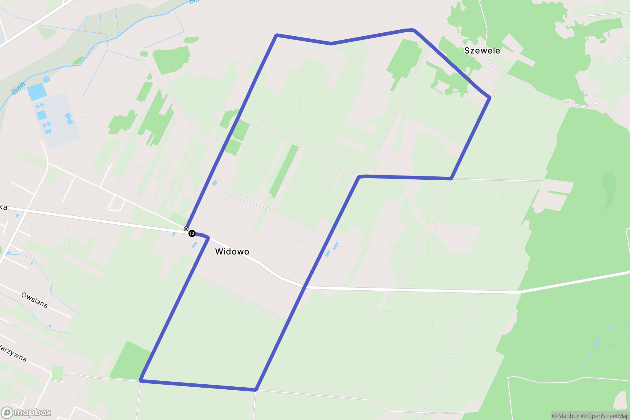Widowo: mapa trasy - Poland