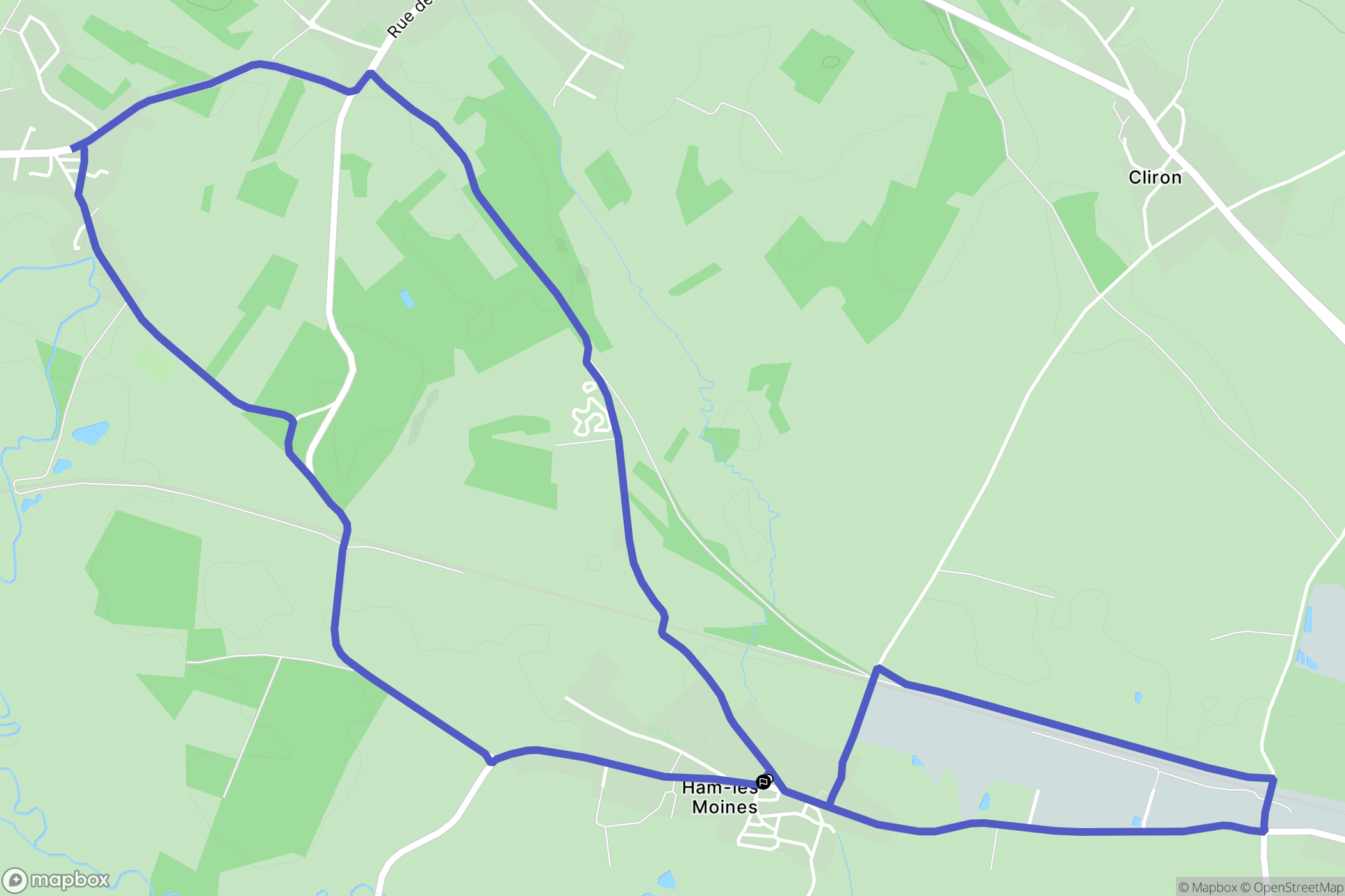 Ham-les-Moines : carte du parcours de randonnée - France