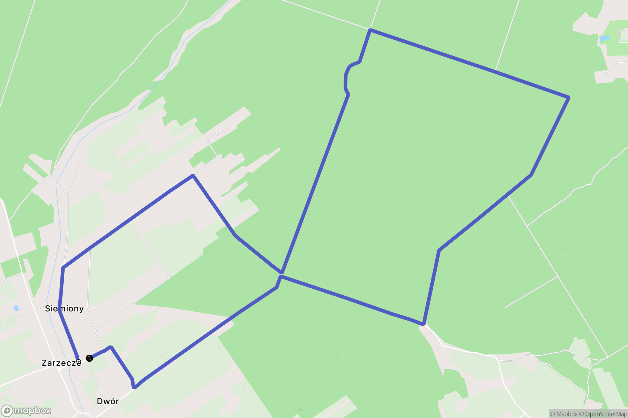 Siemiony: mapa trasy - Poland