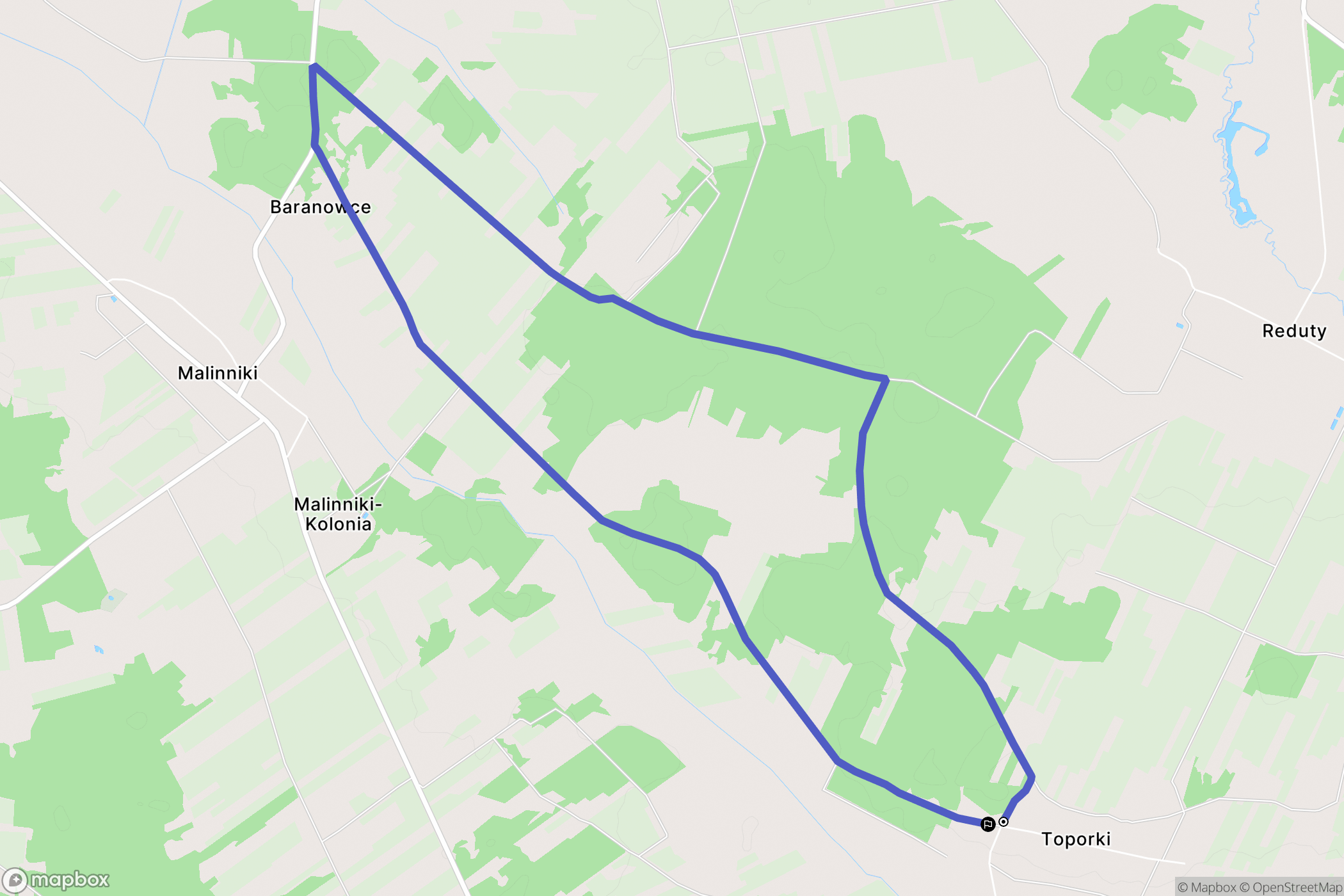 Toporki: mapa trasy - Poland