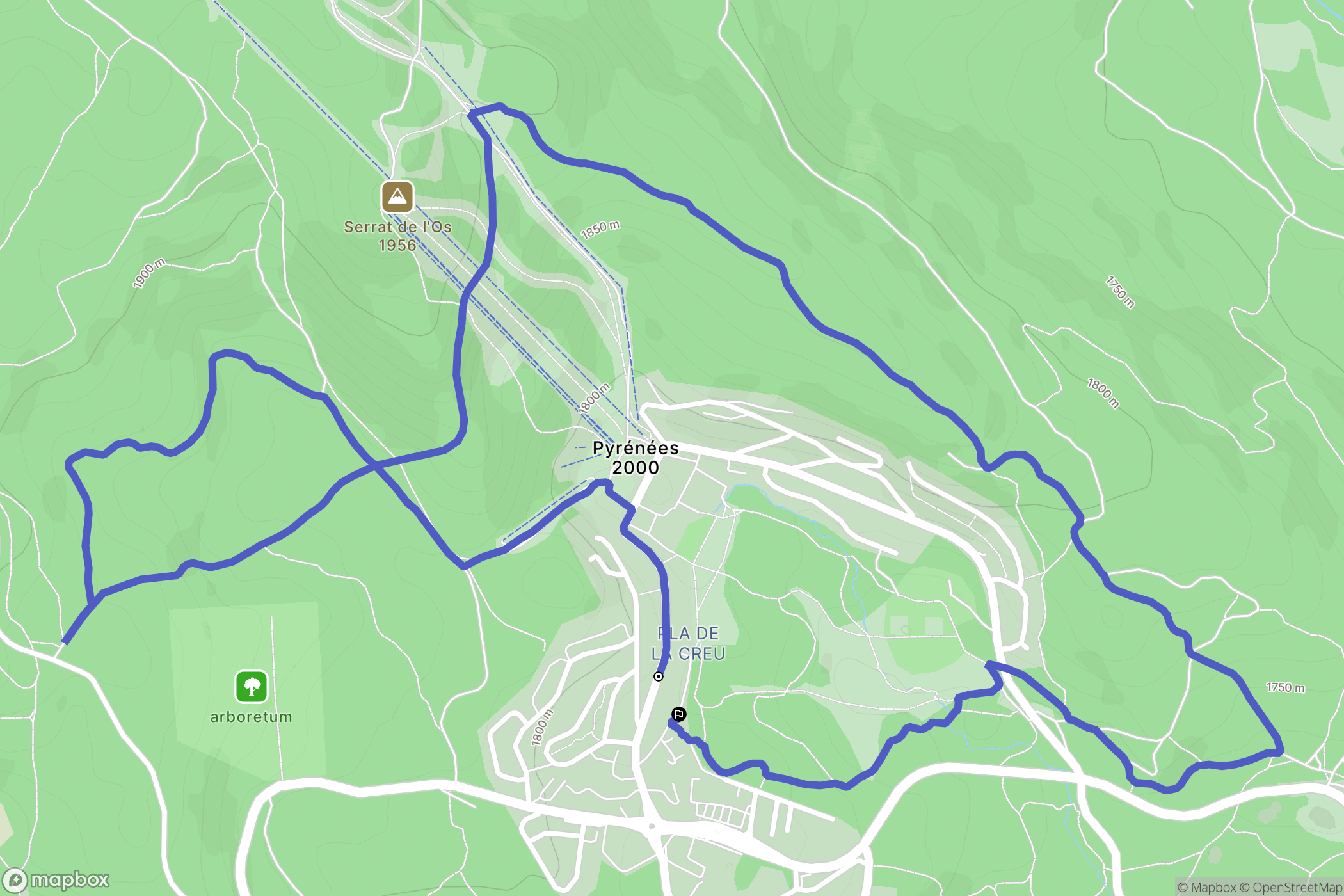 Bolquère : carte du parcours de randonnée - France